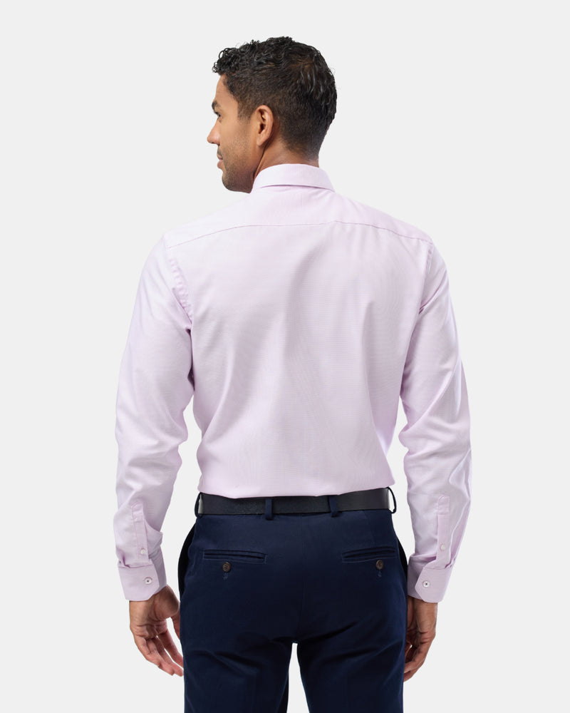 Textured Plain Reg Fit Business Shirt