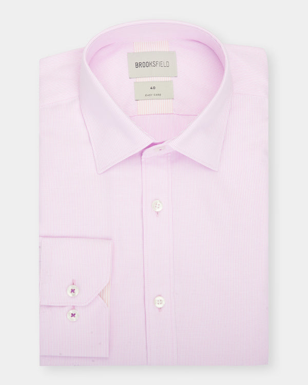 Textured Plain Reg Fit Business Shirt