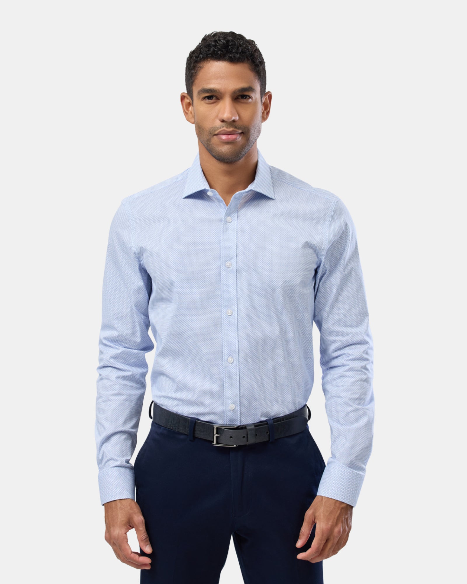 Geo Print Reg Fit Stretch Business Shirt