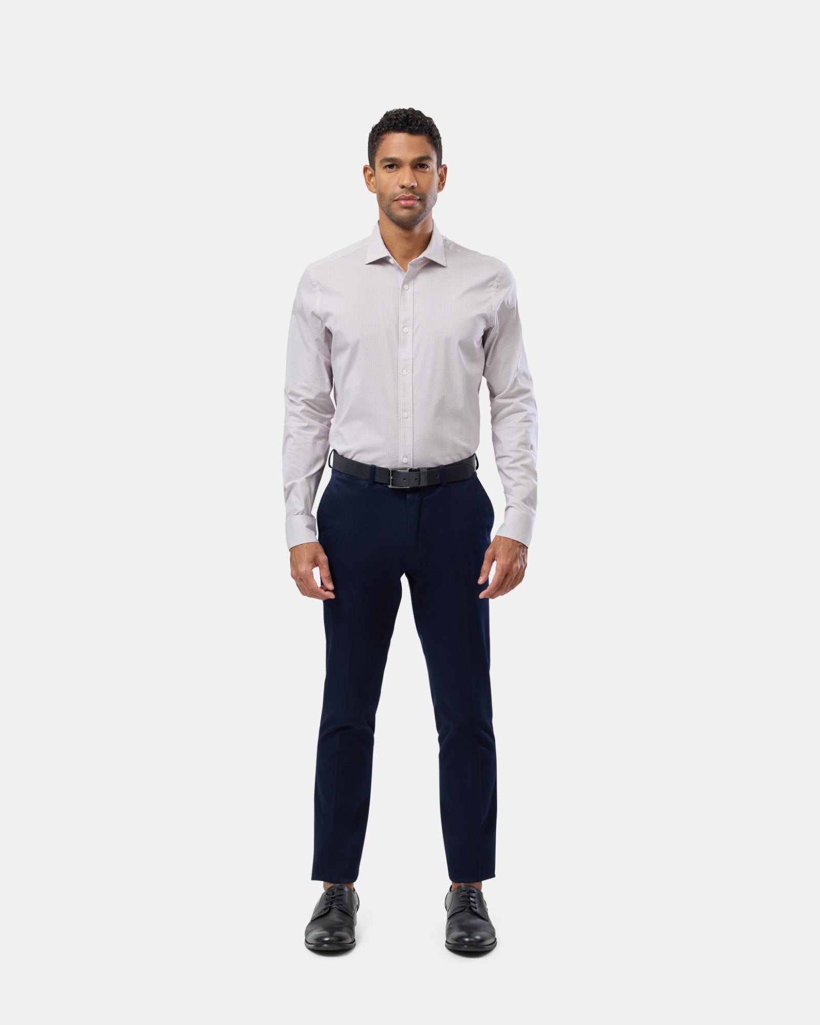 Geo Print Reg Fit Stretch Business Shirt