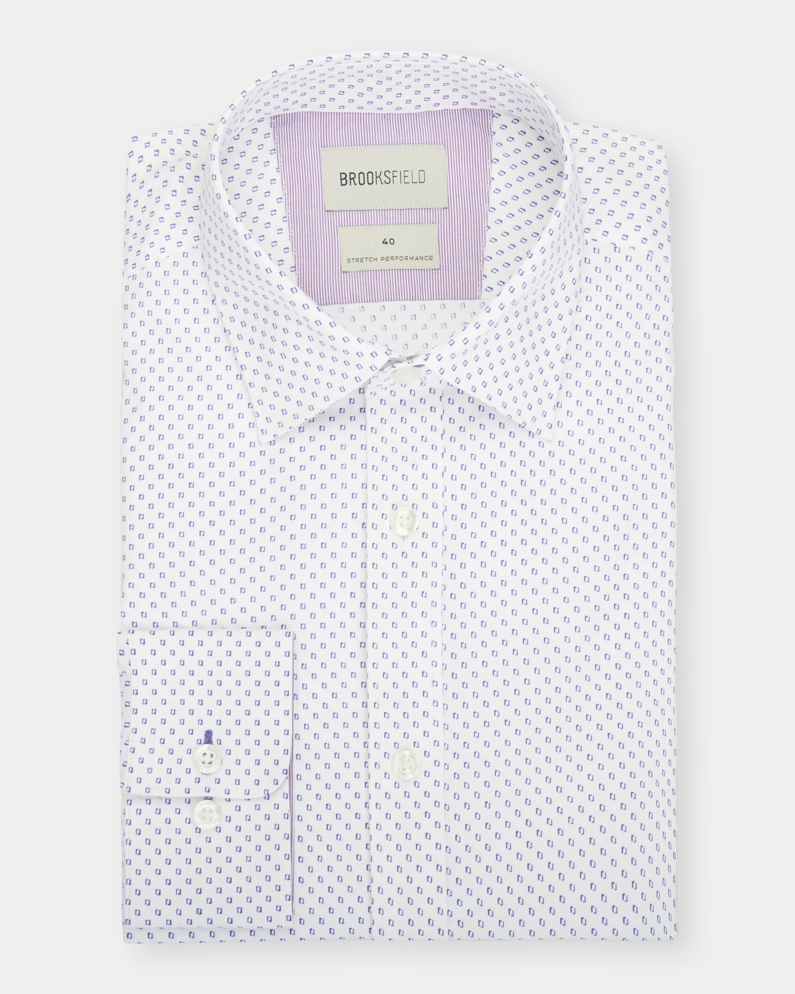 Geo Print Reg Fit Stretch Business Shirt