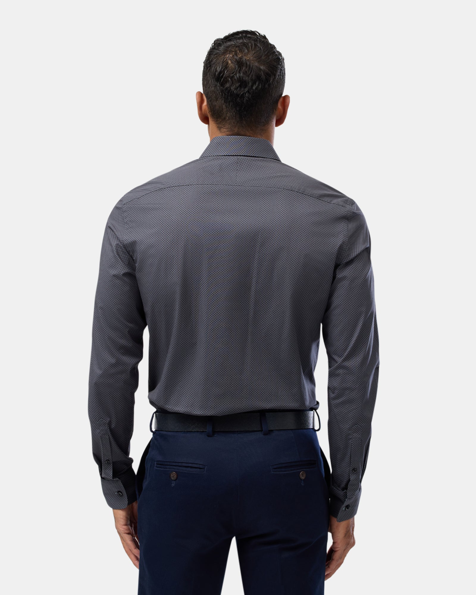 Dot Print Reg Fit Stretch Business Shirt