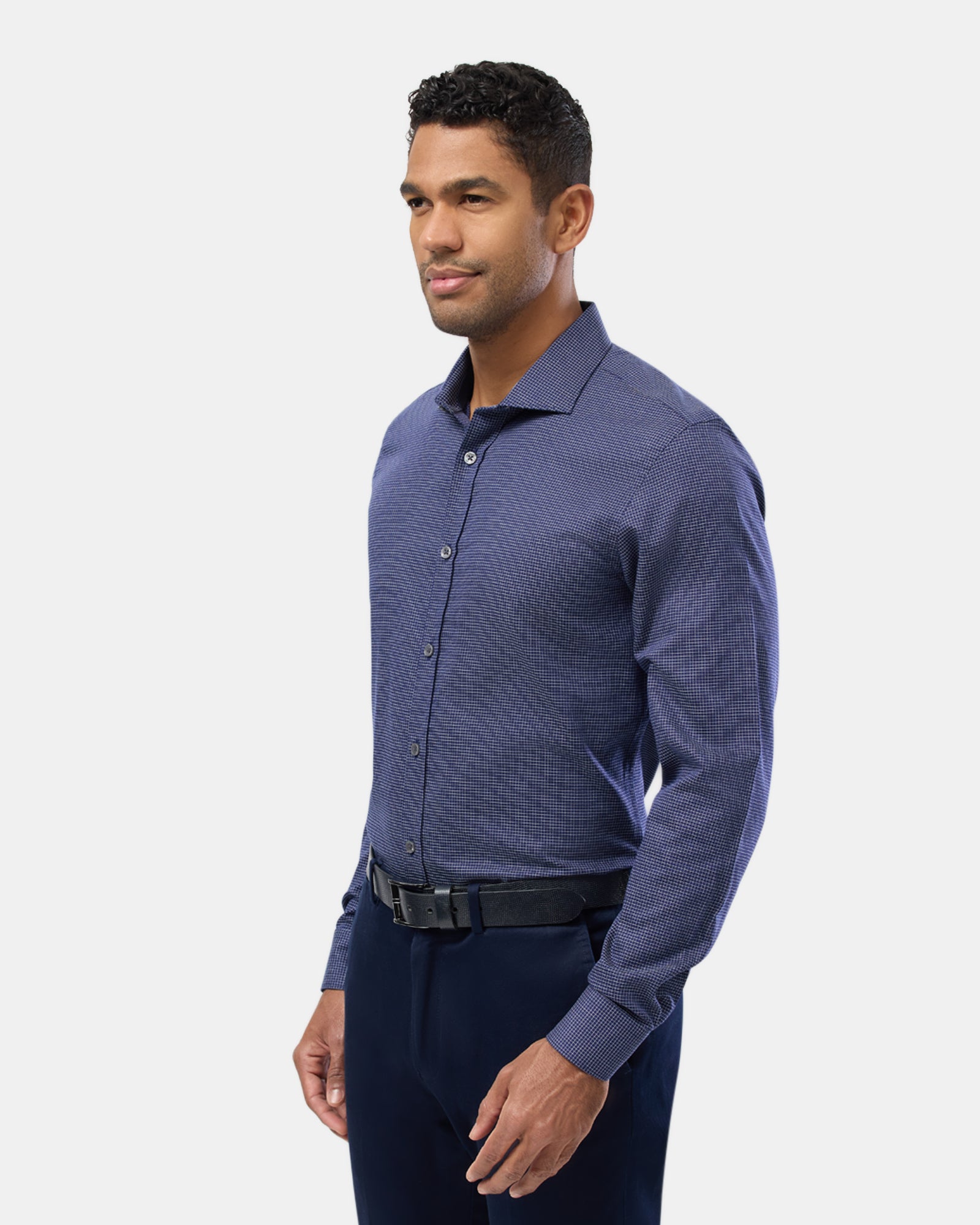 Mini Windowpane Slim Fit Dress Shirt