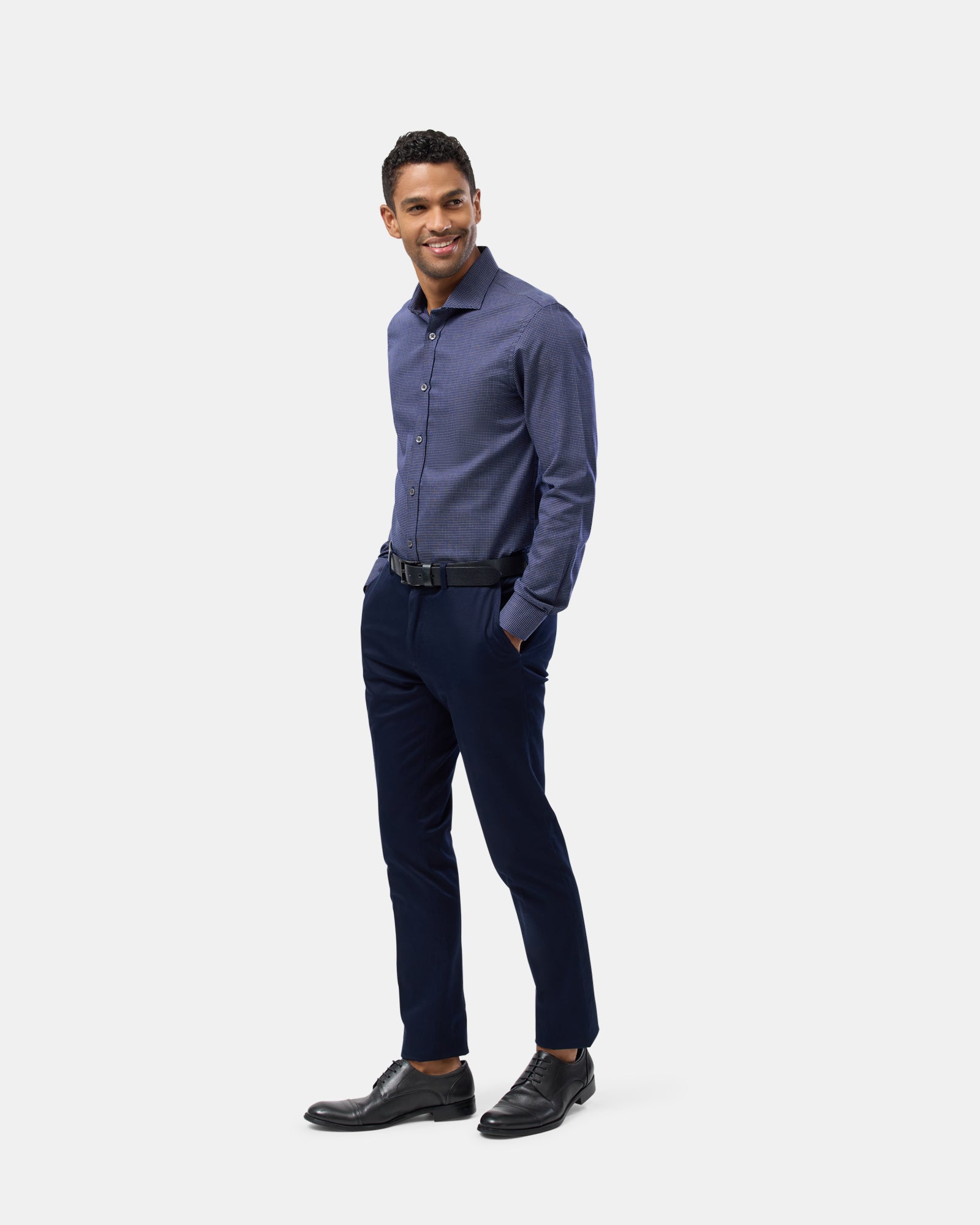 Mini Windowpane Slim Fit Dress Shirt