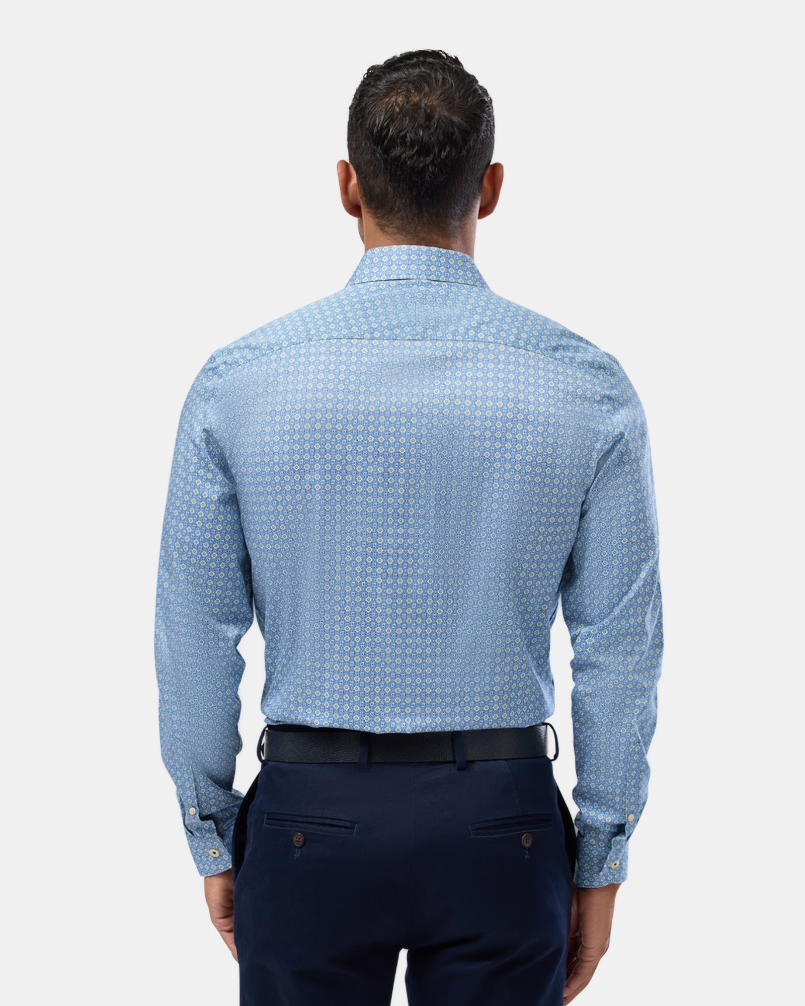 Circle Motif Print Slim Fit Dress Shirt