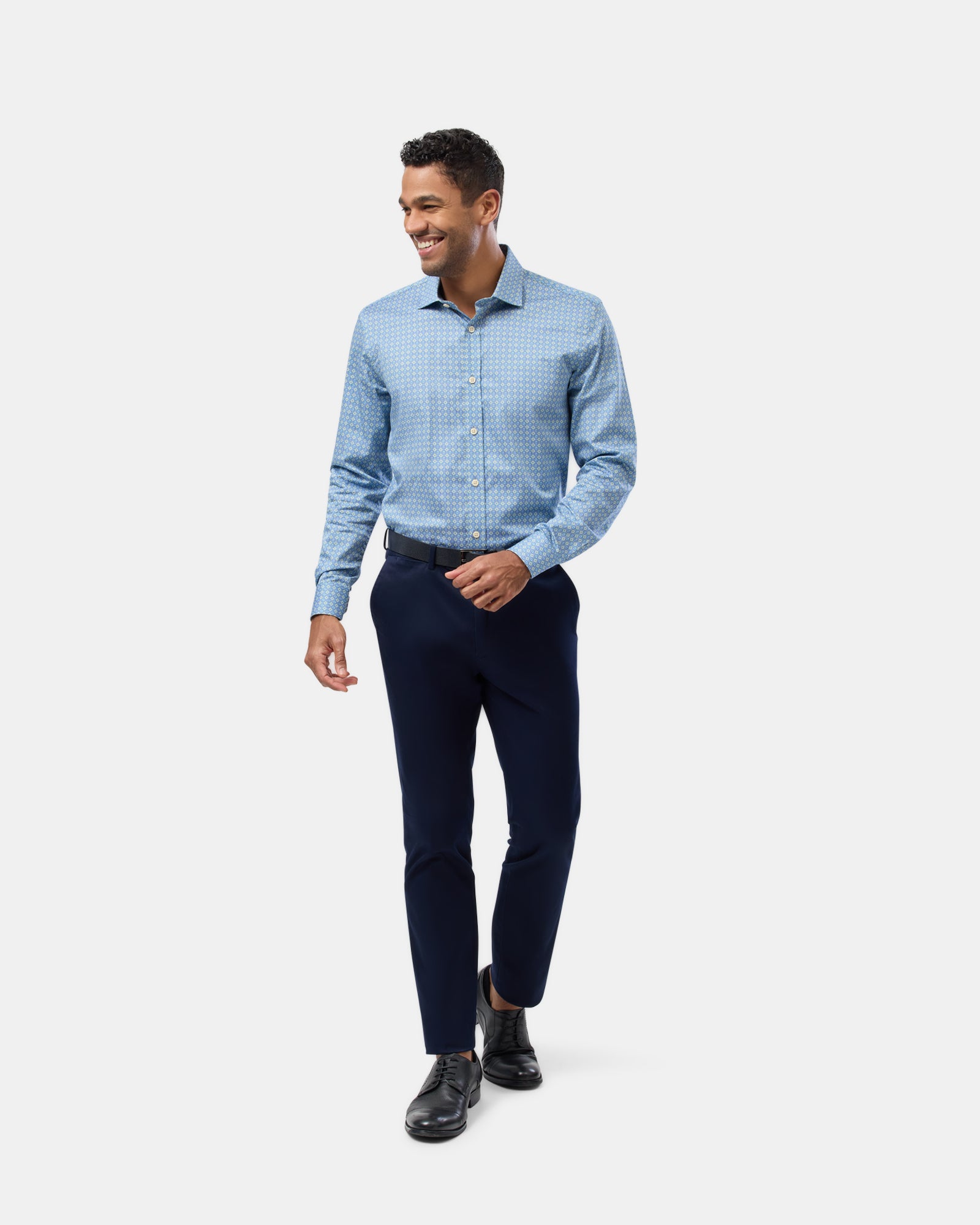 Circle Motif Print Slim Fit Dress Shirt