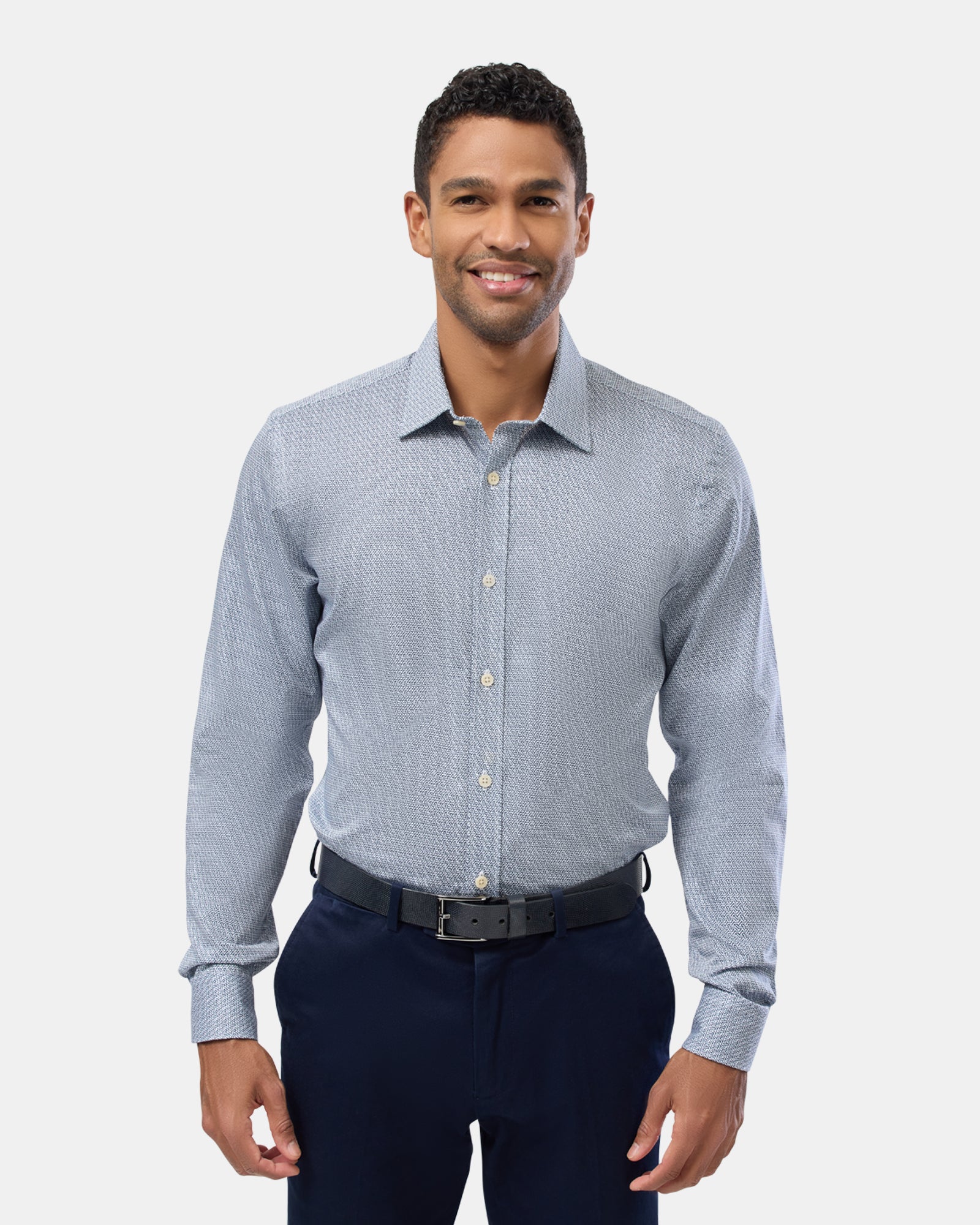 Abstract Print Slim Fit Dress Shirt