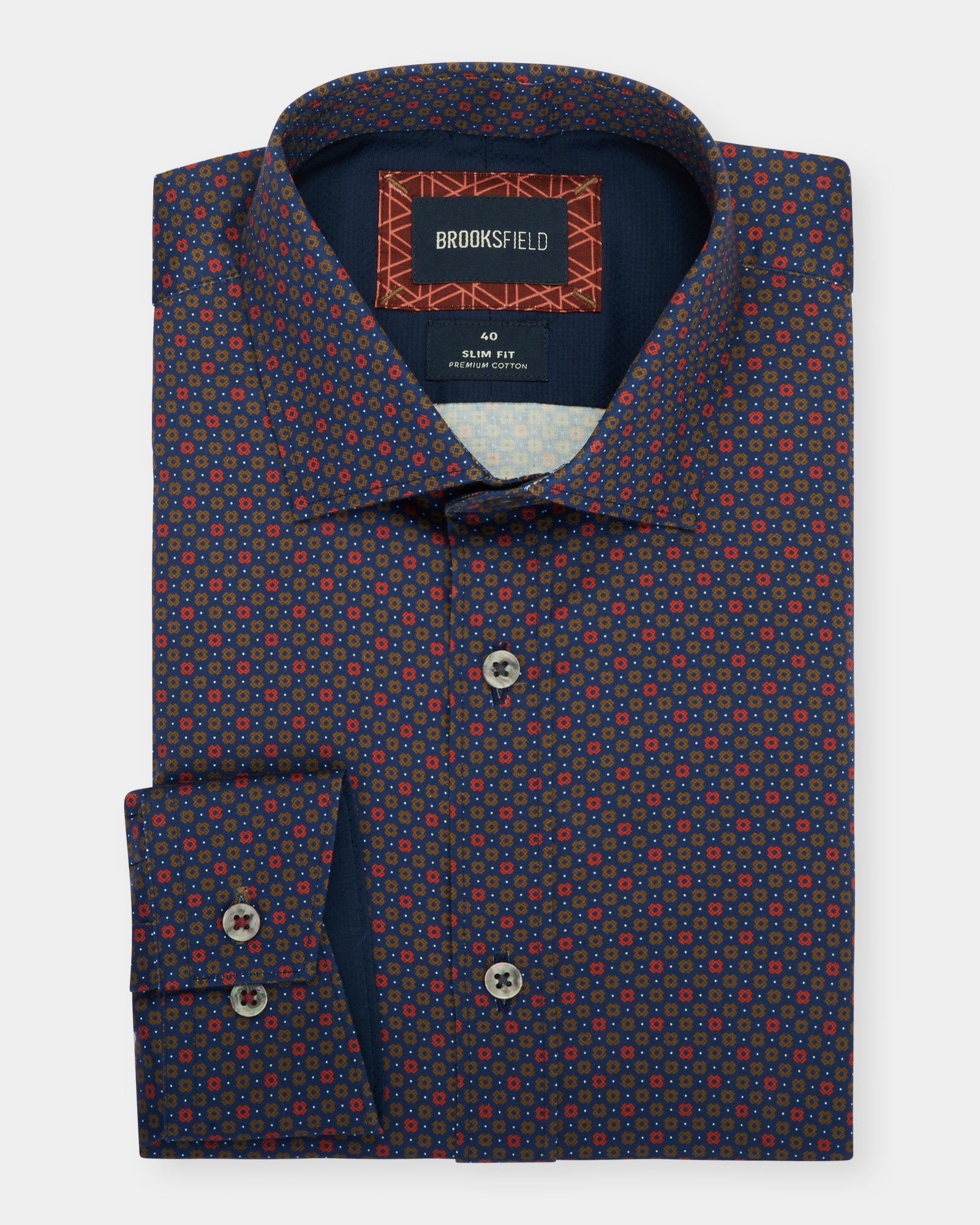 Geo Floral Print Slim Fit Dress Shirt