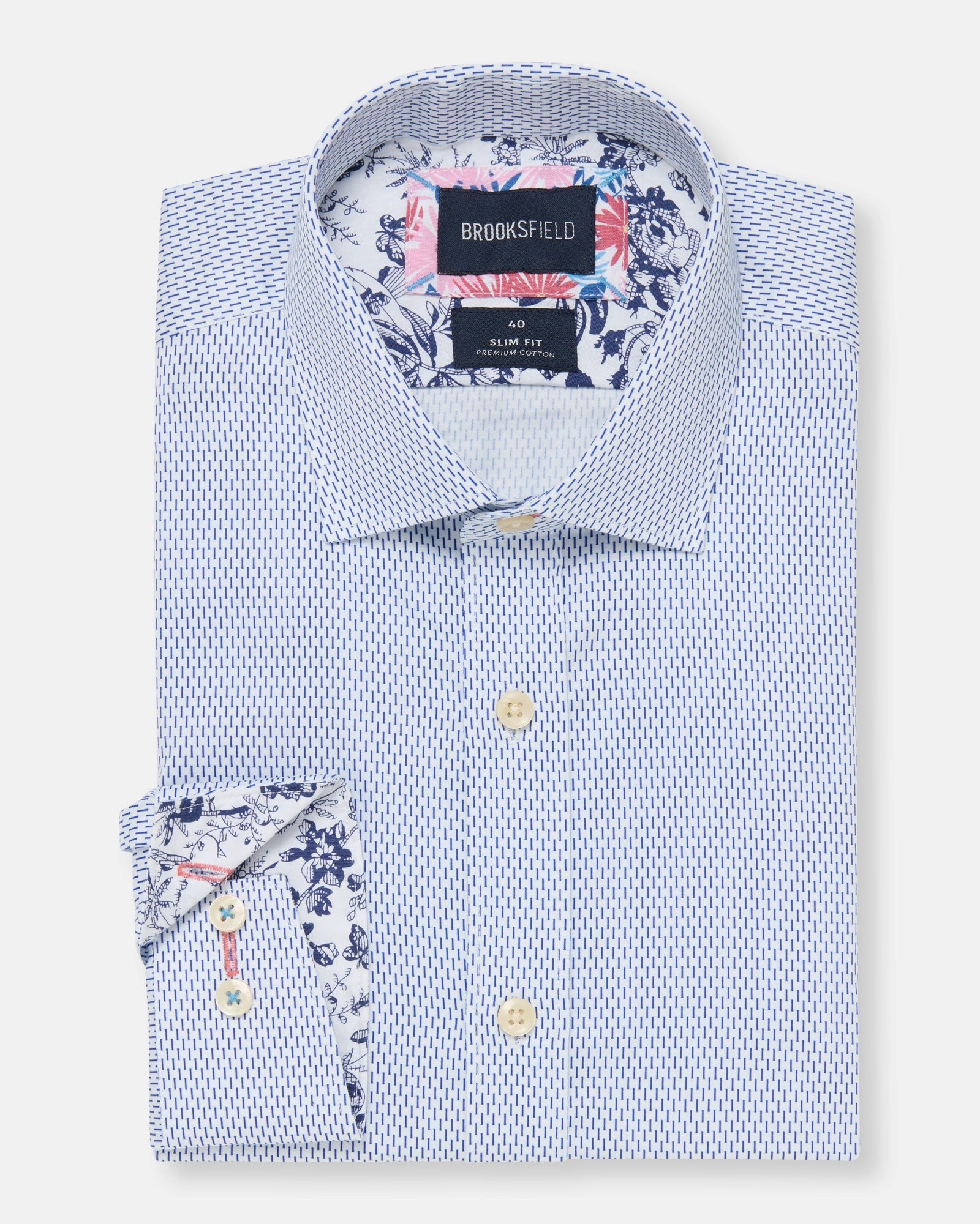 LUXE PRINT SLIM FIT BUSINESS SHIRT