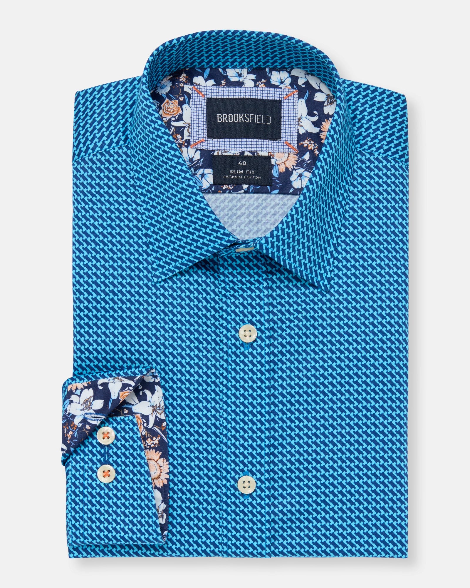 LUXE PRINT SLIM FIT BUSINESS SHIRT