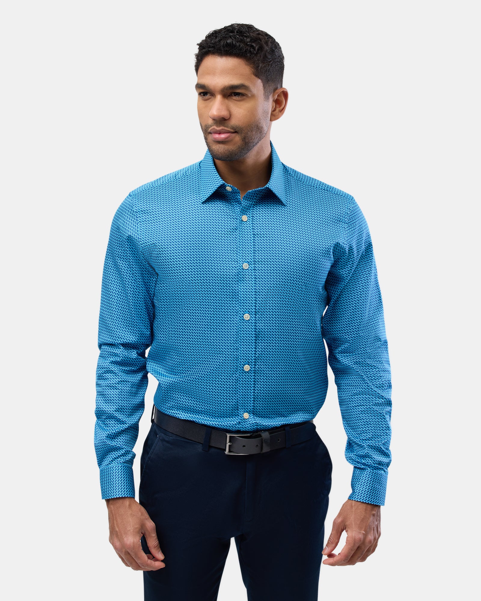 LUXE PRINT SLIM FIT BUSINESS SHIRT