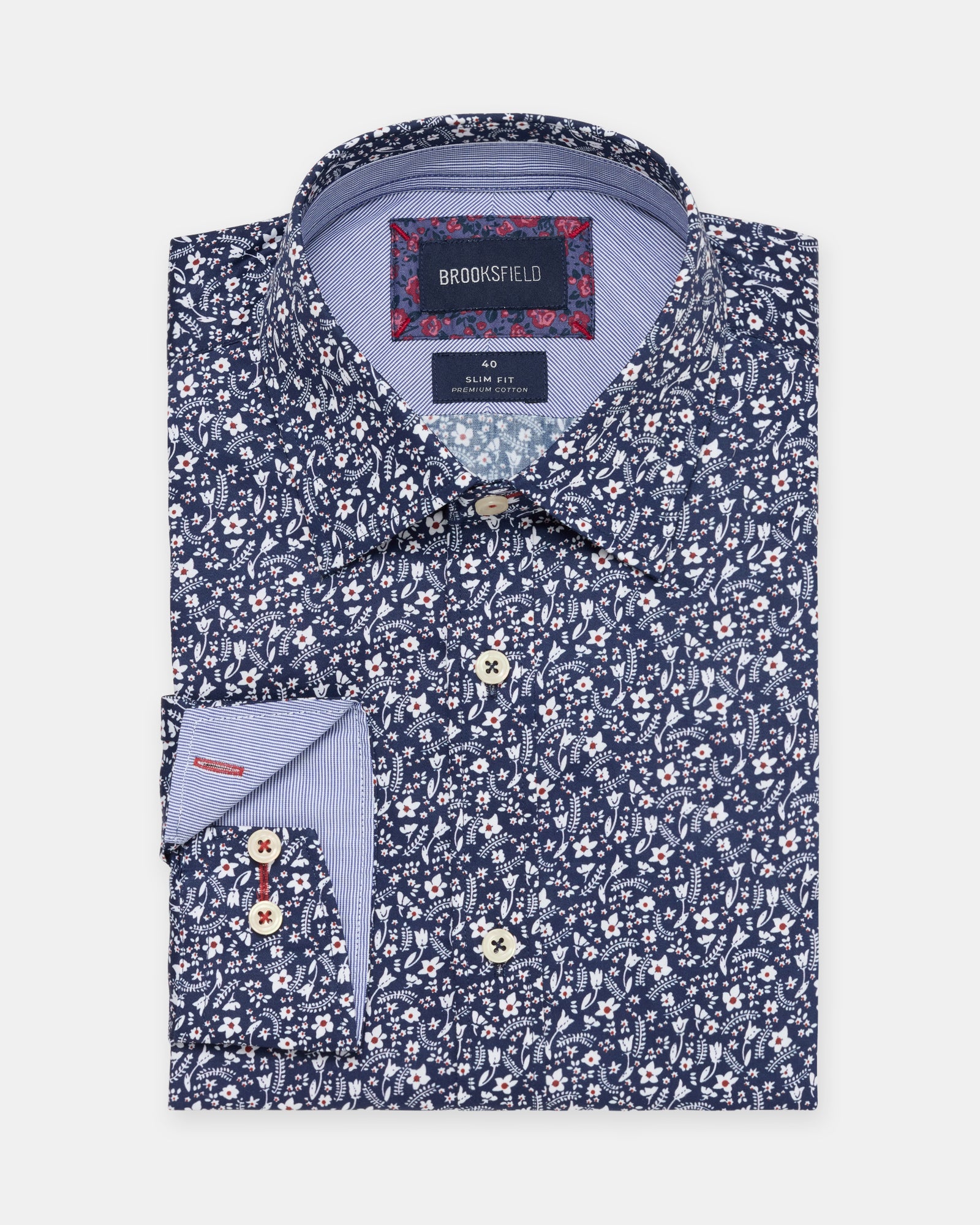 LUXE PRINT SLIM FIT BUSINESS SHIRT