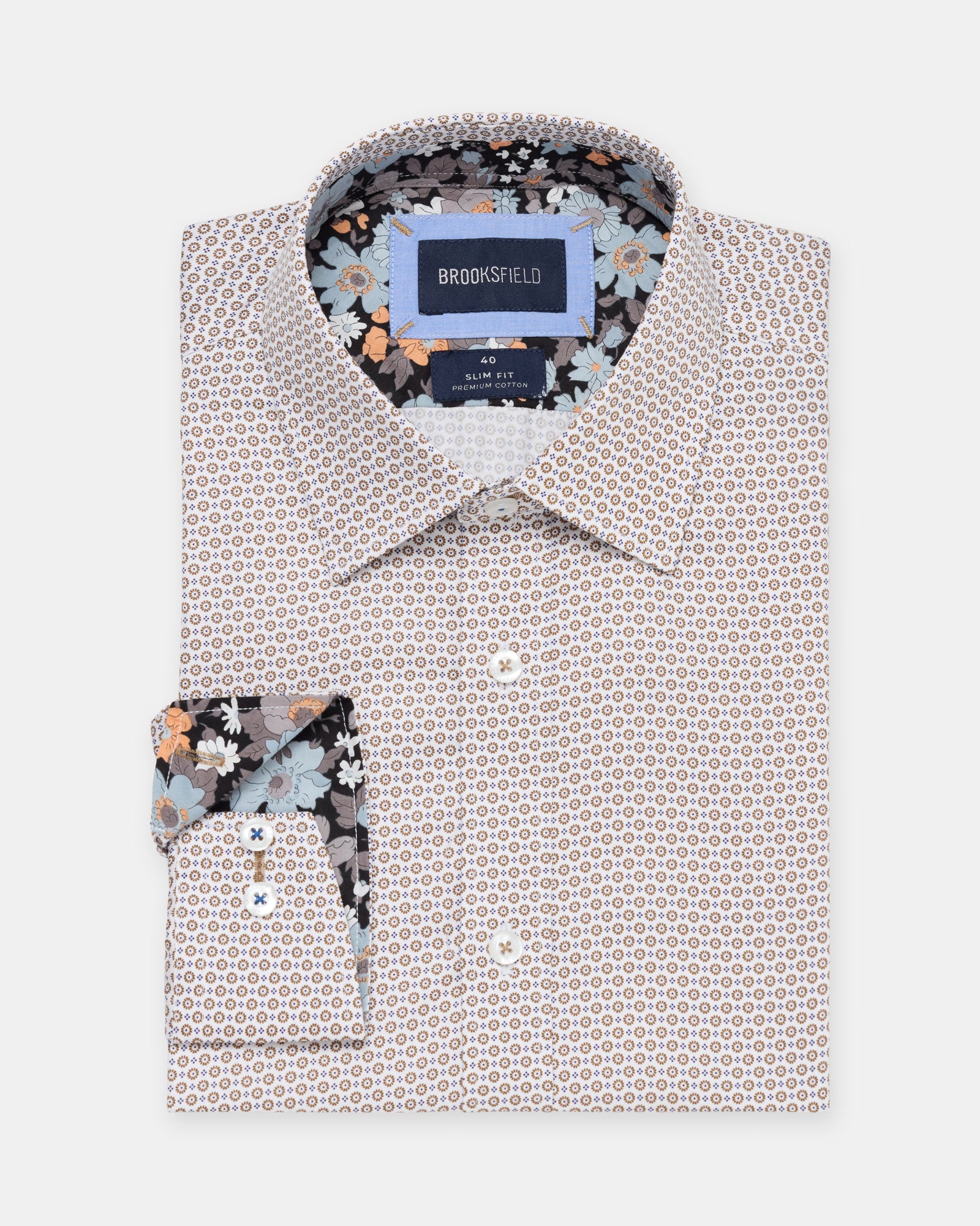 LUXE PRINT SLIM FIT BUSINESS SHIRT