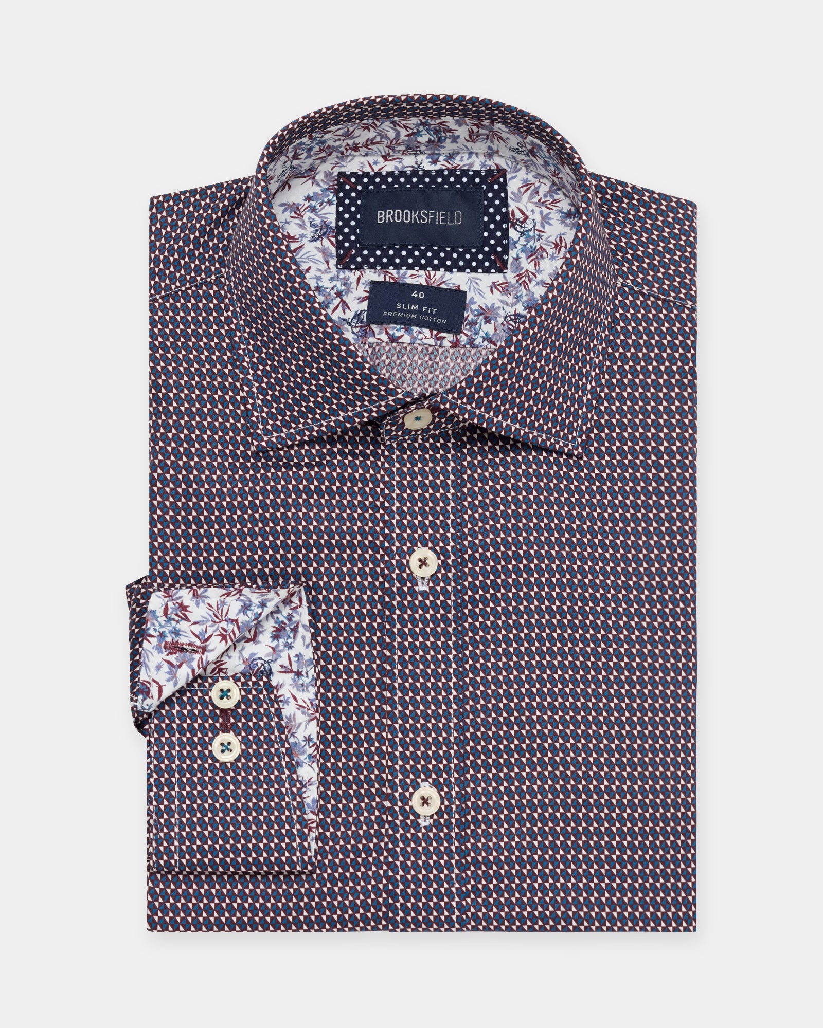 LUXE PRINT SLIM FIT BUSINESS SHIRT