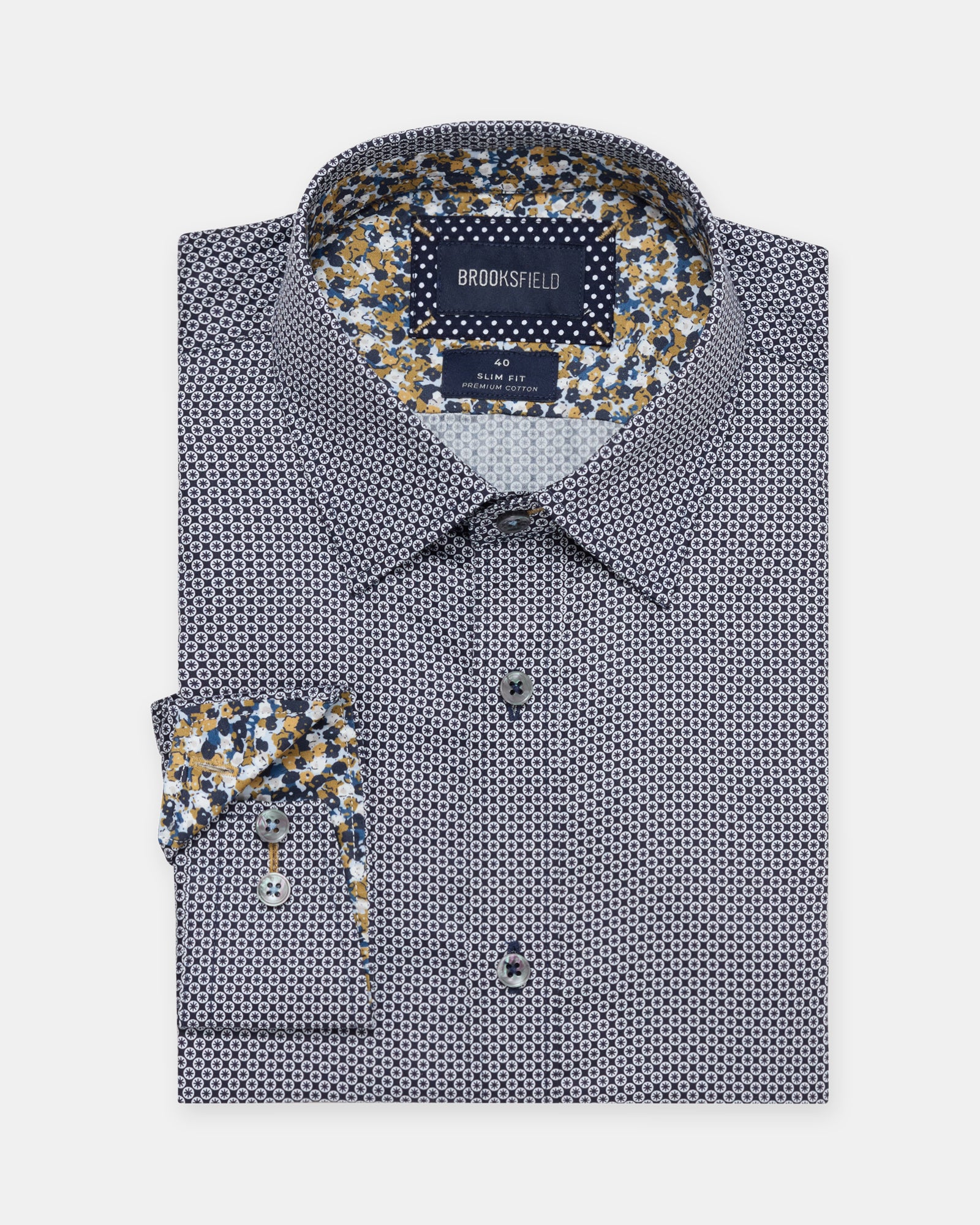 LUXE PRINT SLIM FIT BUSINESS SHIRT