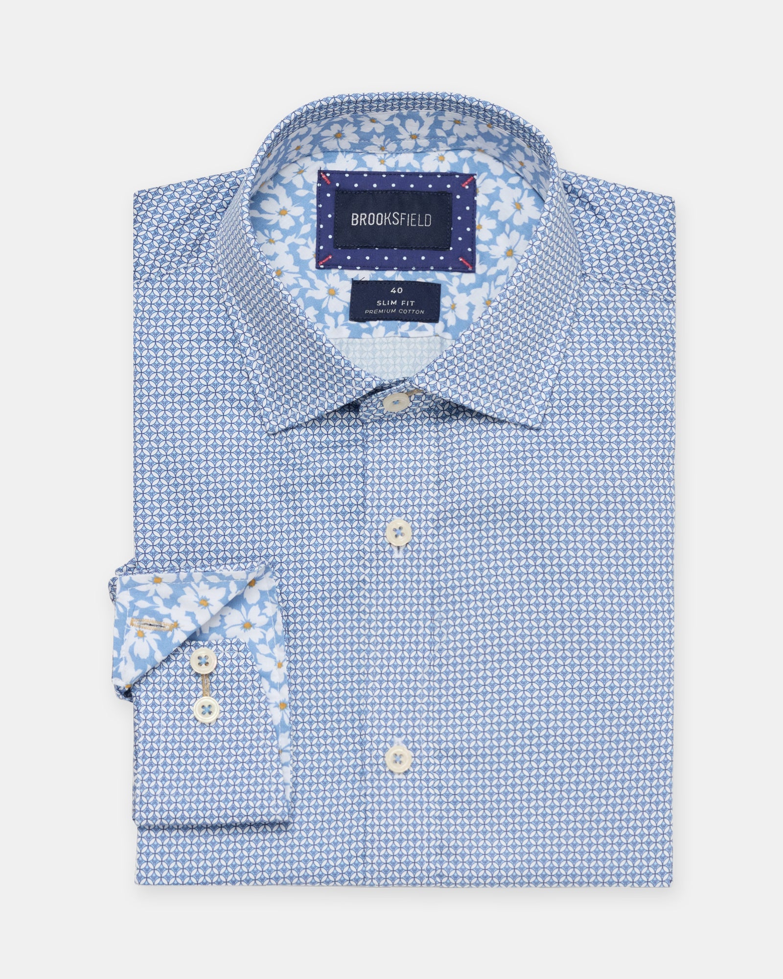 LUXE PRINT SLIM FIT BUSINESS SHIRT