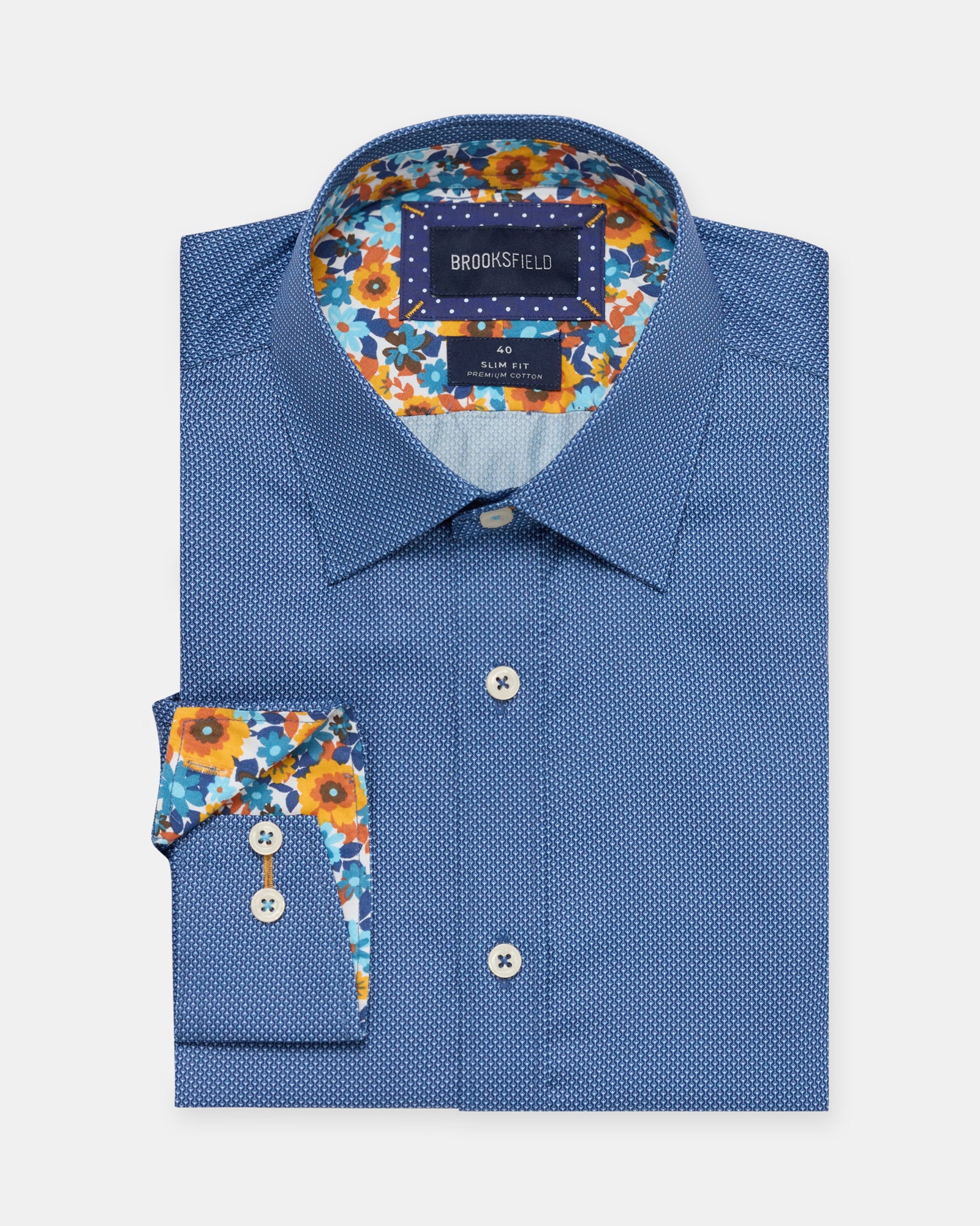 LUXE PRINT SLIM FIT BUSINESS SHIRT