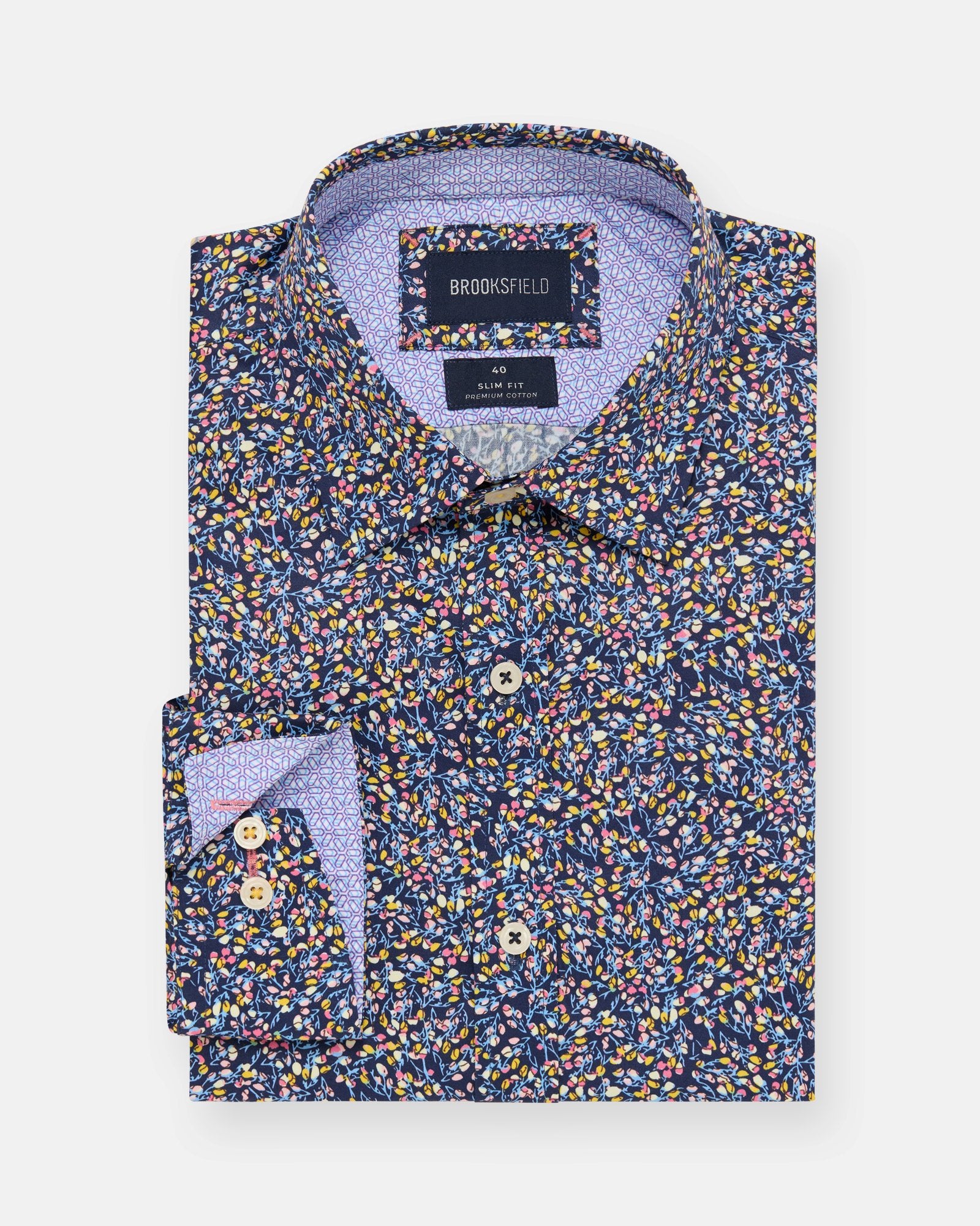 LUXE PRINT SLIM FIT BUSINESS SHIRT