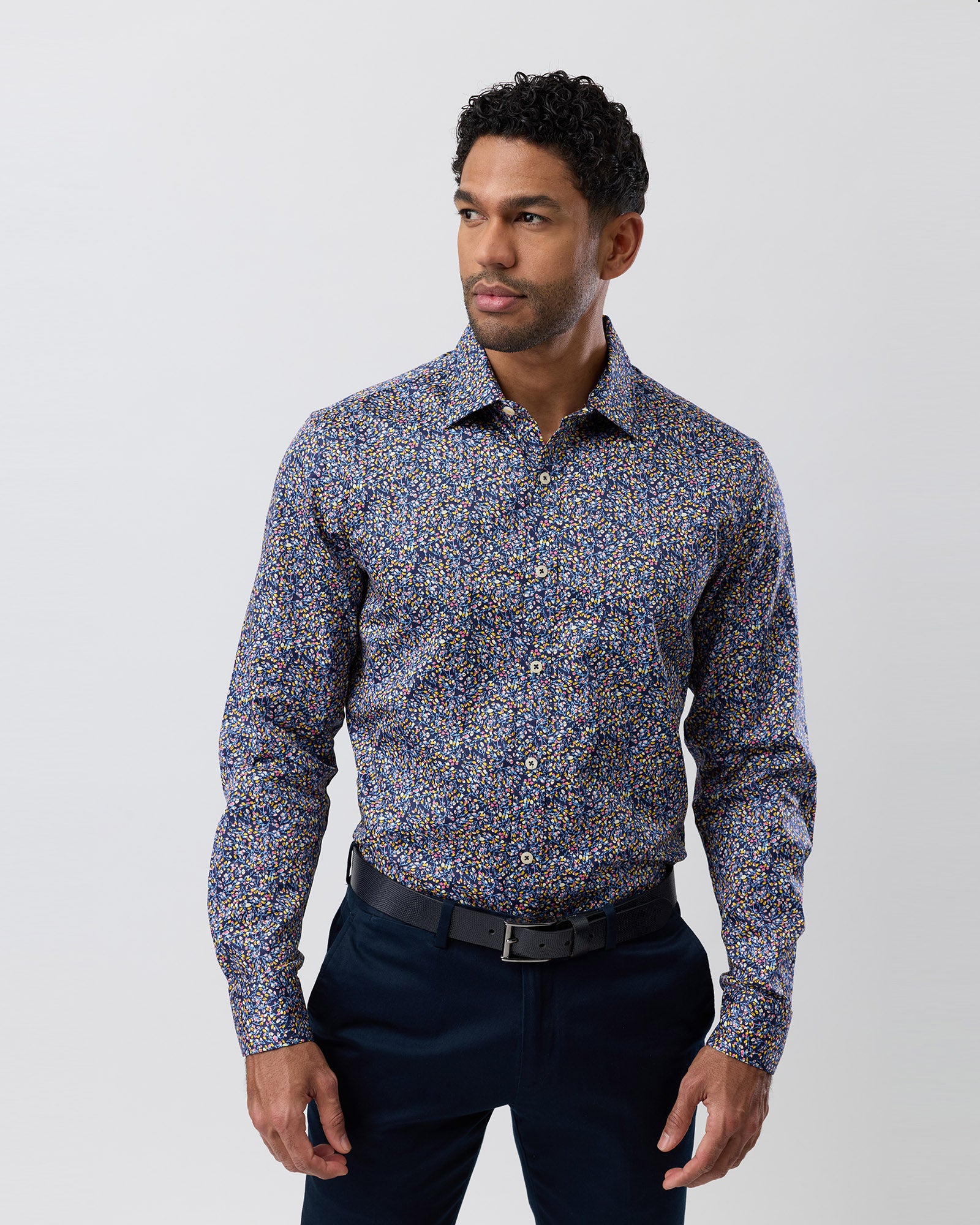 LUXE PRINT SLIM FIT BUSINESS SHIRT