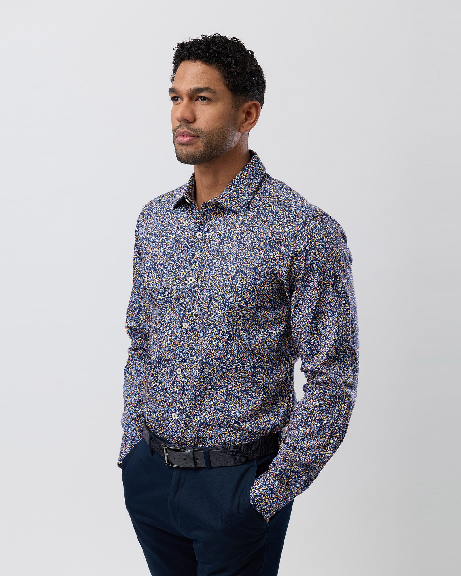 LUXE PRINT SLIM FIT BUSINESS SHIRT