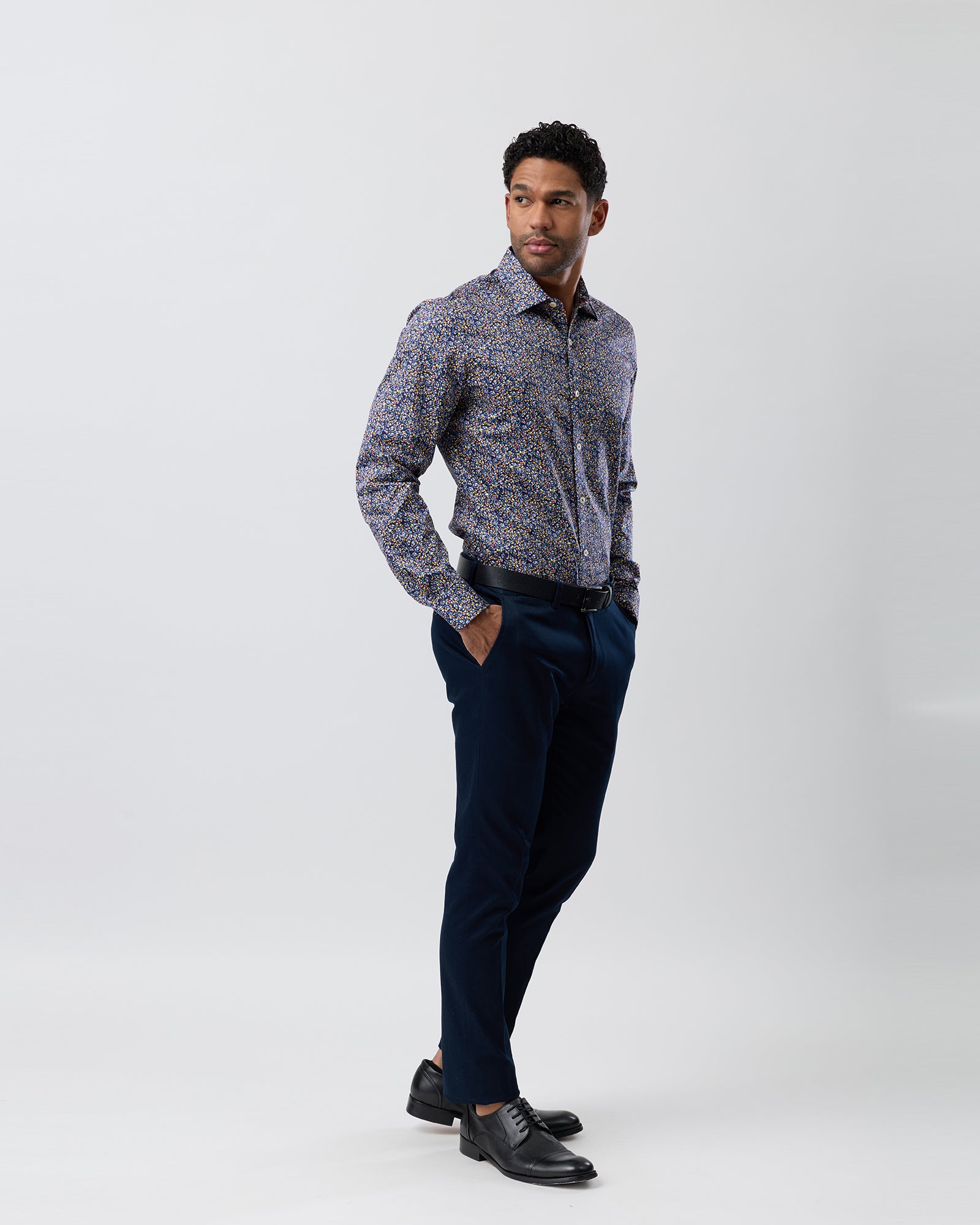 LUXE PRINT SLIM FIT BUSINESS SHIRT