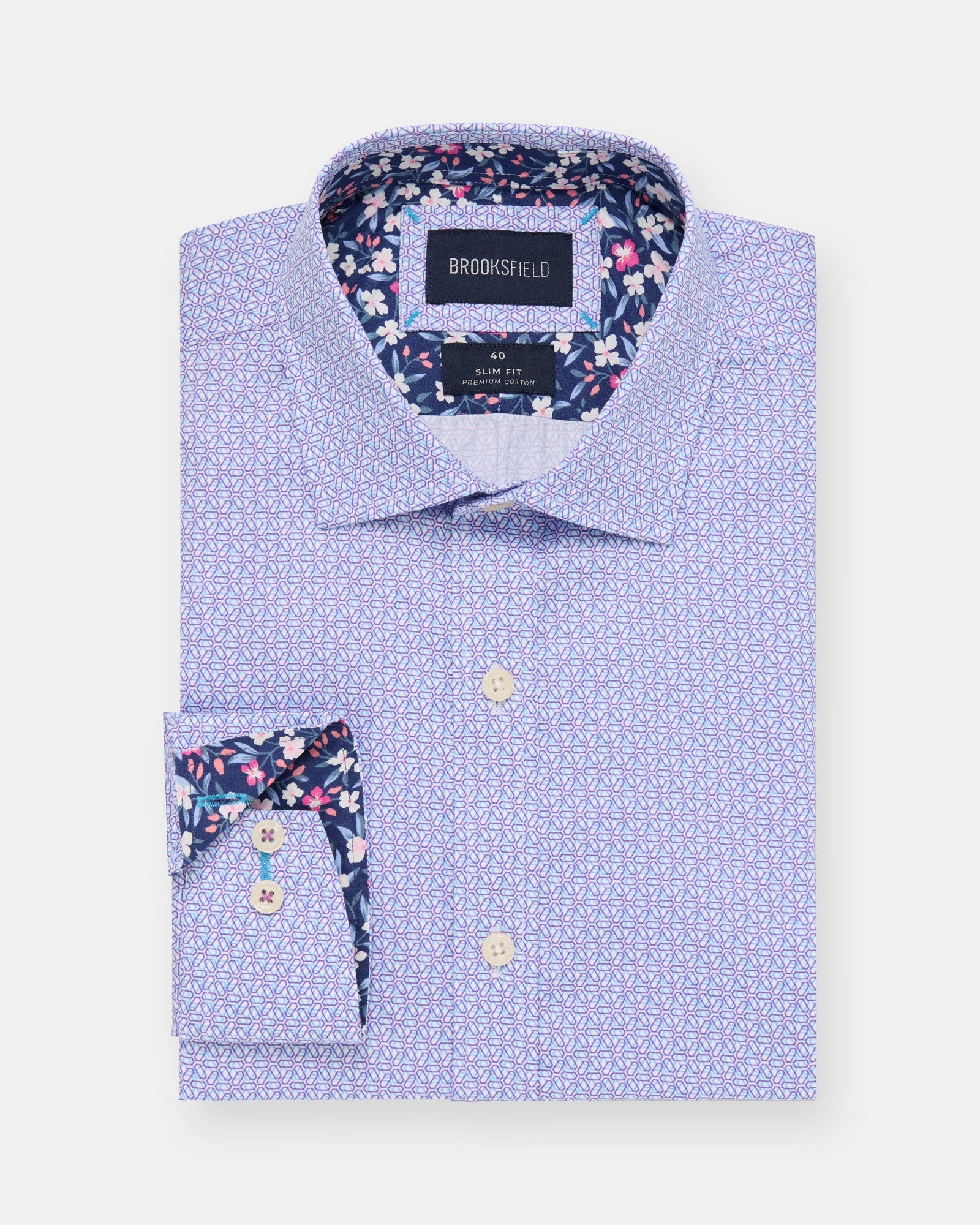 LUXE PRINT SLIM FIT BUSINESS SHIRT