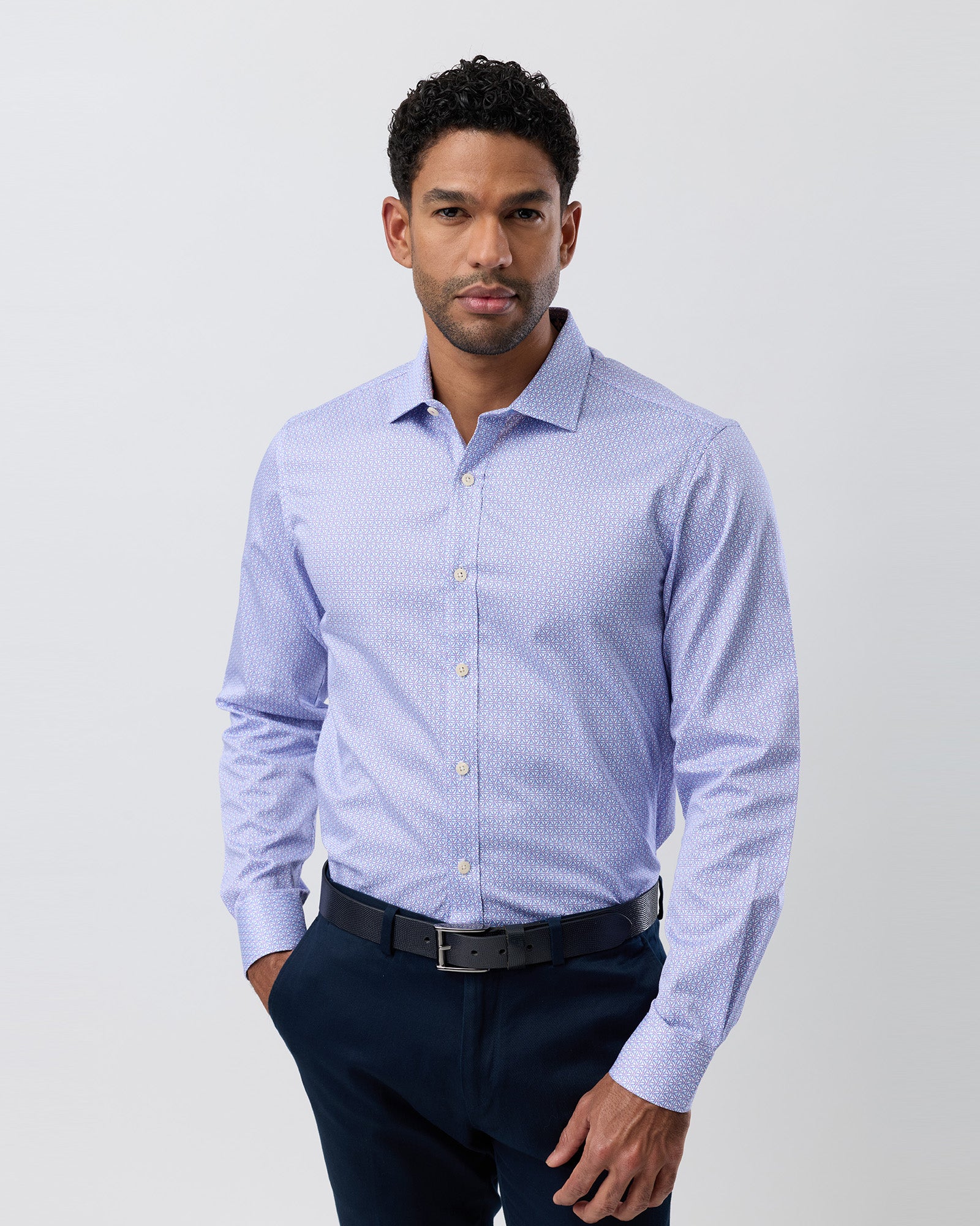 LUXE PRINT SLIM FIT BUSINESS SHIRT