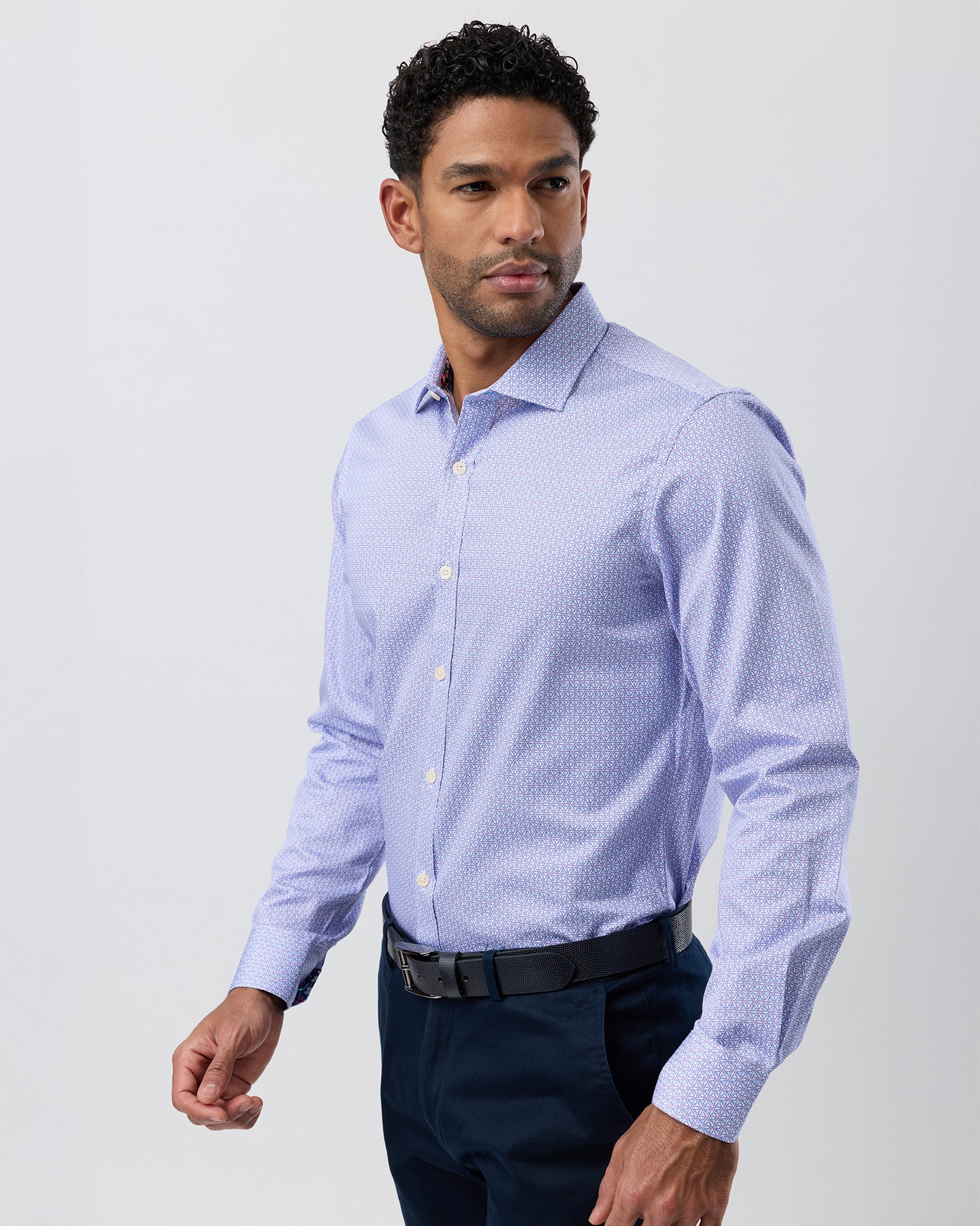 LUXE PRINT SLIM FIT BUSINESS SHIRT