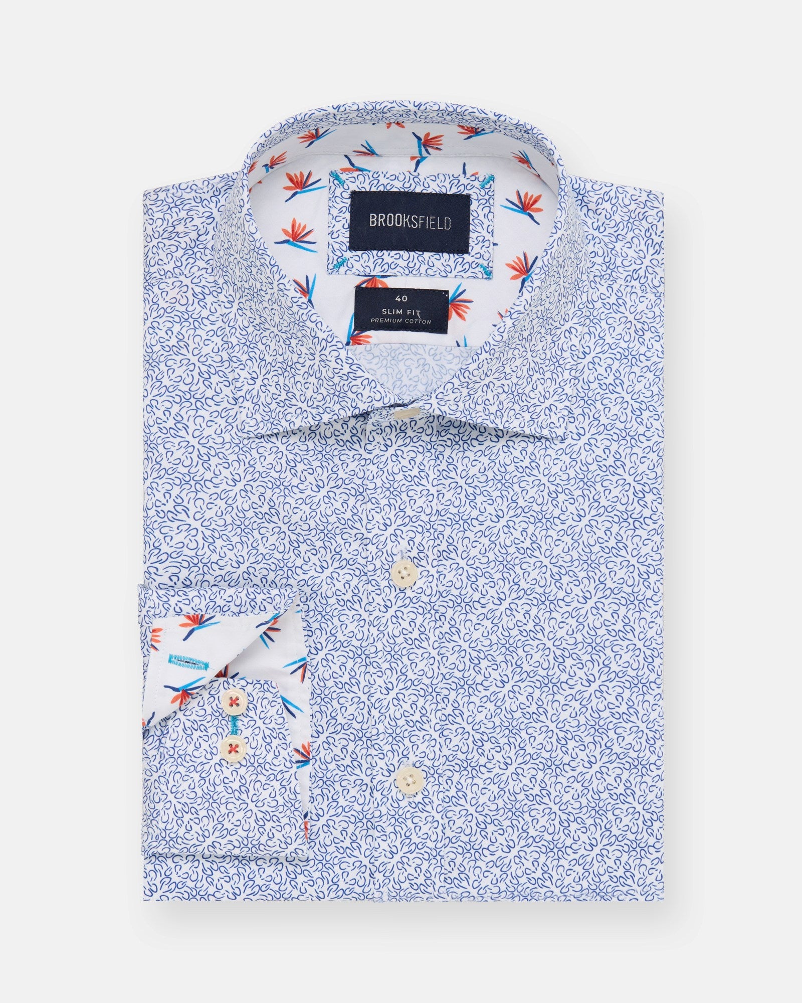 LUXE PRINT SLIM FIT BUSINESS SHIRT