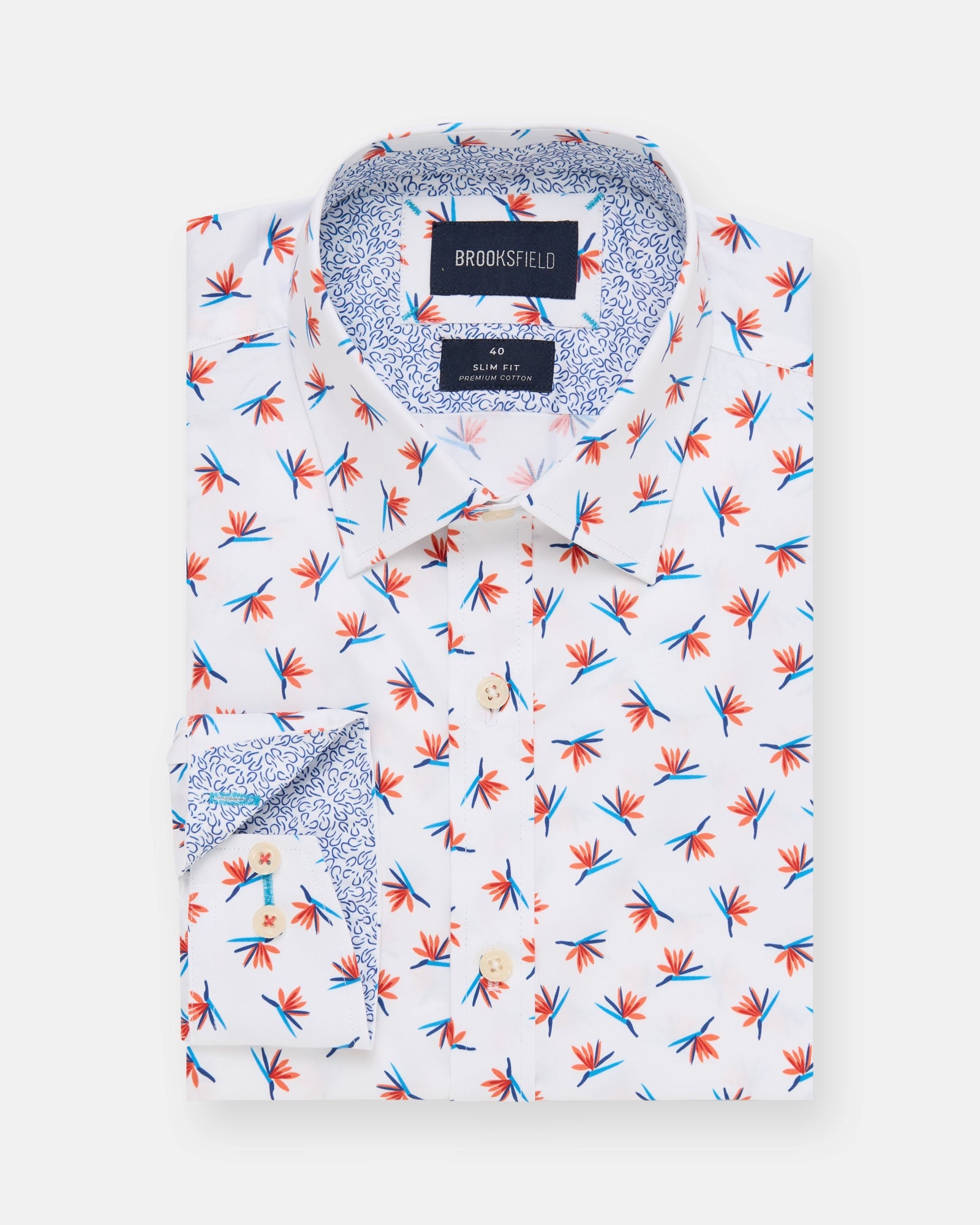 LUXE PRINT SLIM FIT BUSINESS SHIRT