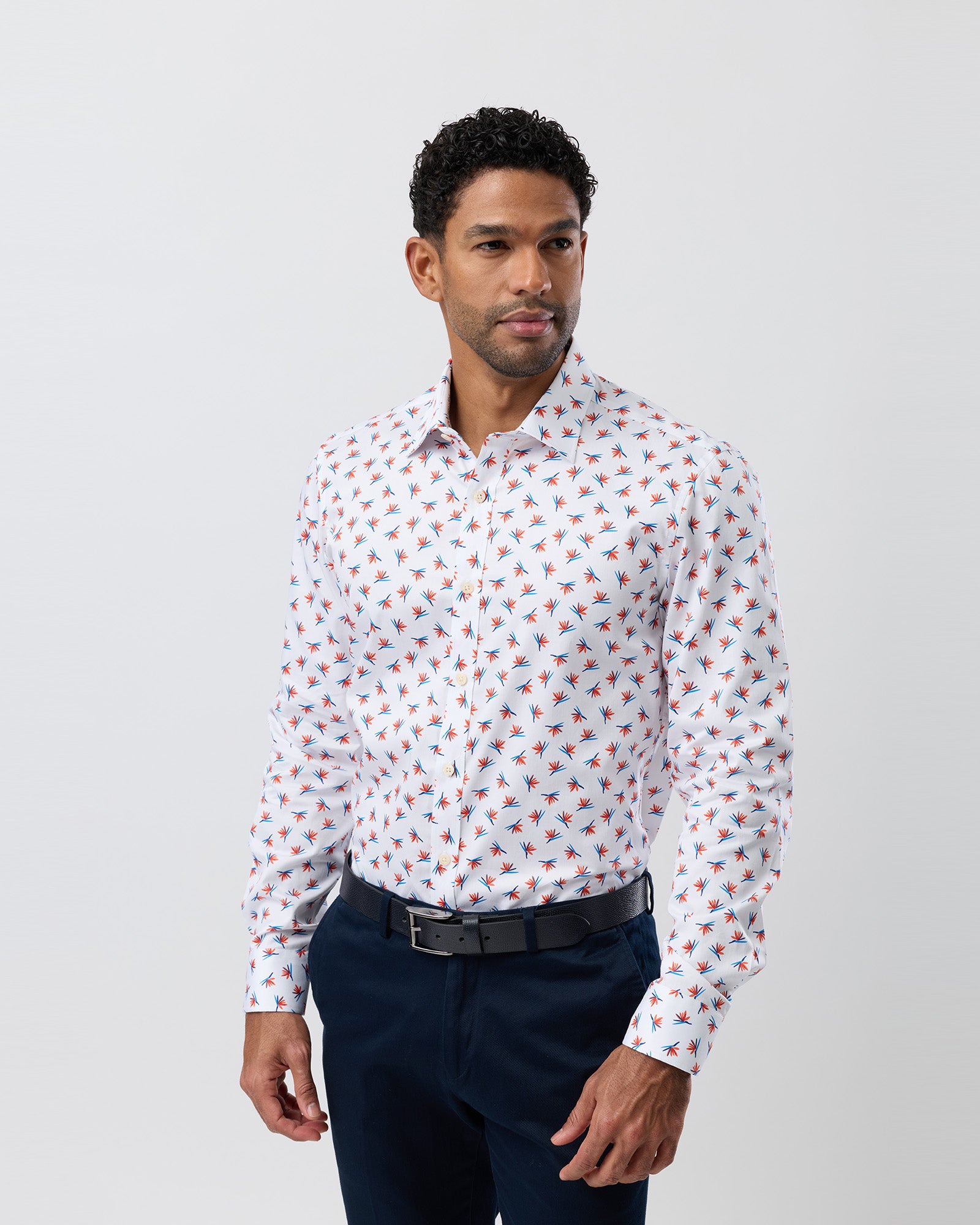 LUXE PRINT SLIM FIT BUSINESS SHIRT