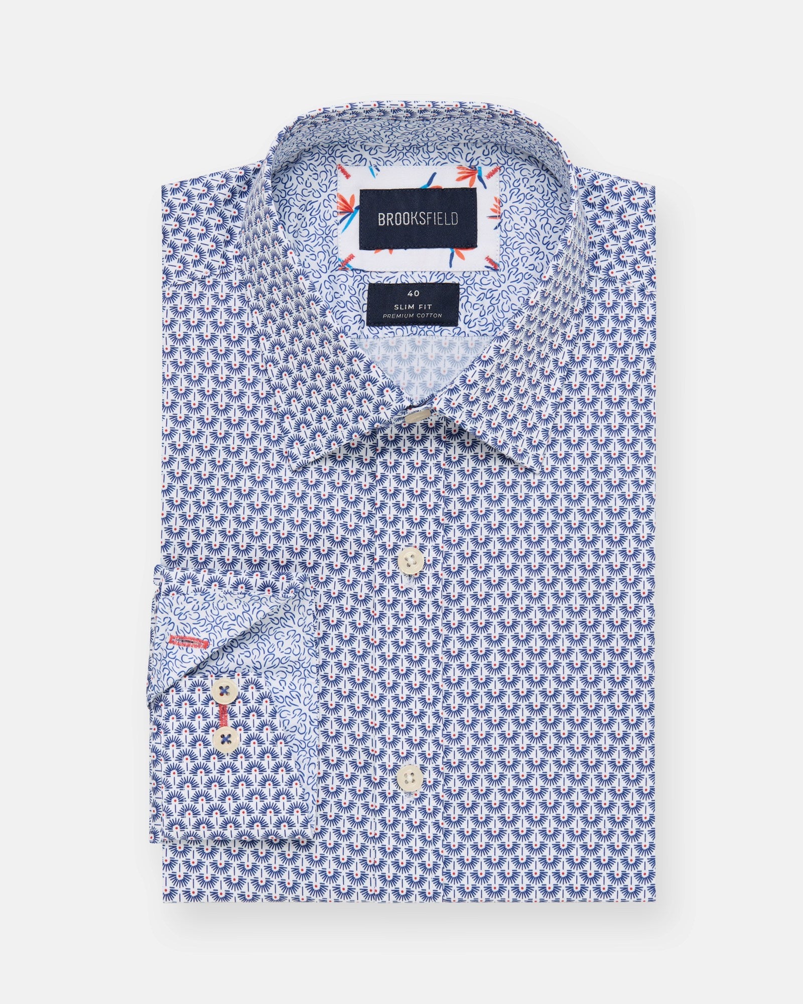 LUXE PRINT SLIM FIT BUSINESS SHIRT