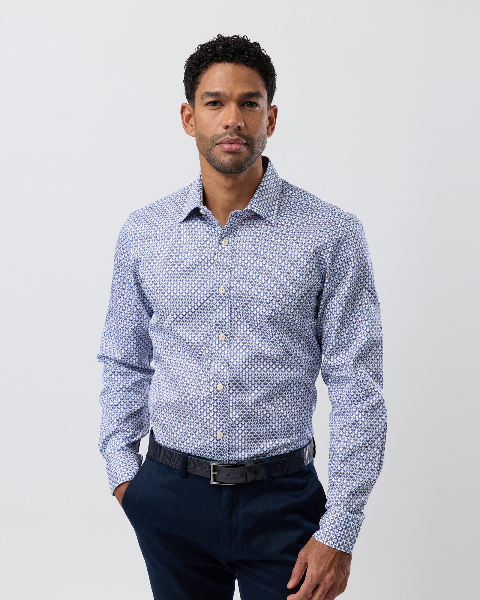 LUXE PRINT SLIM FIT BUSINESS SHIRT