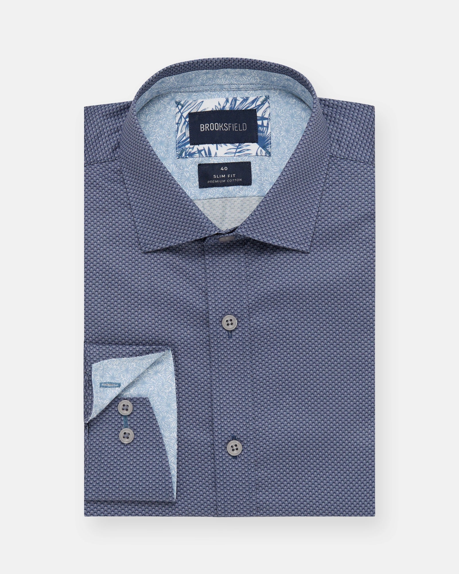 LUXE PRINT SLIM FIT BUSINESS SHIRT
