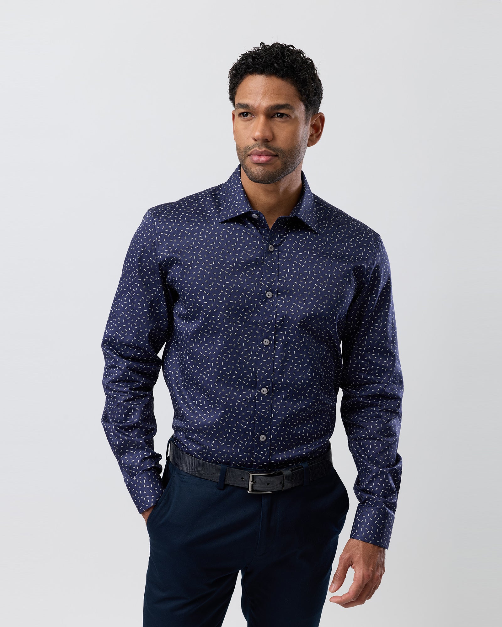 LUXE PRINT SLIM FIT BUSINESS SHIRT