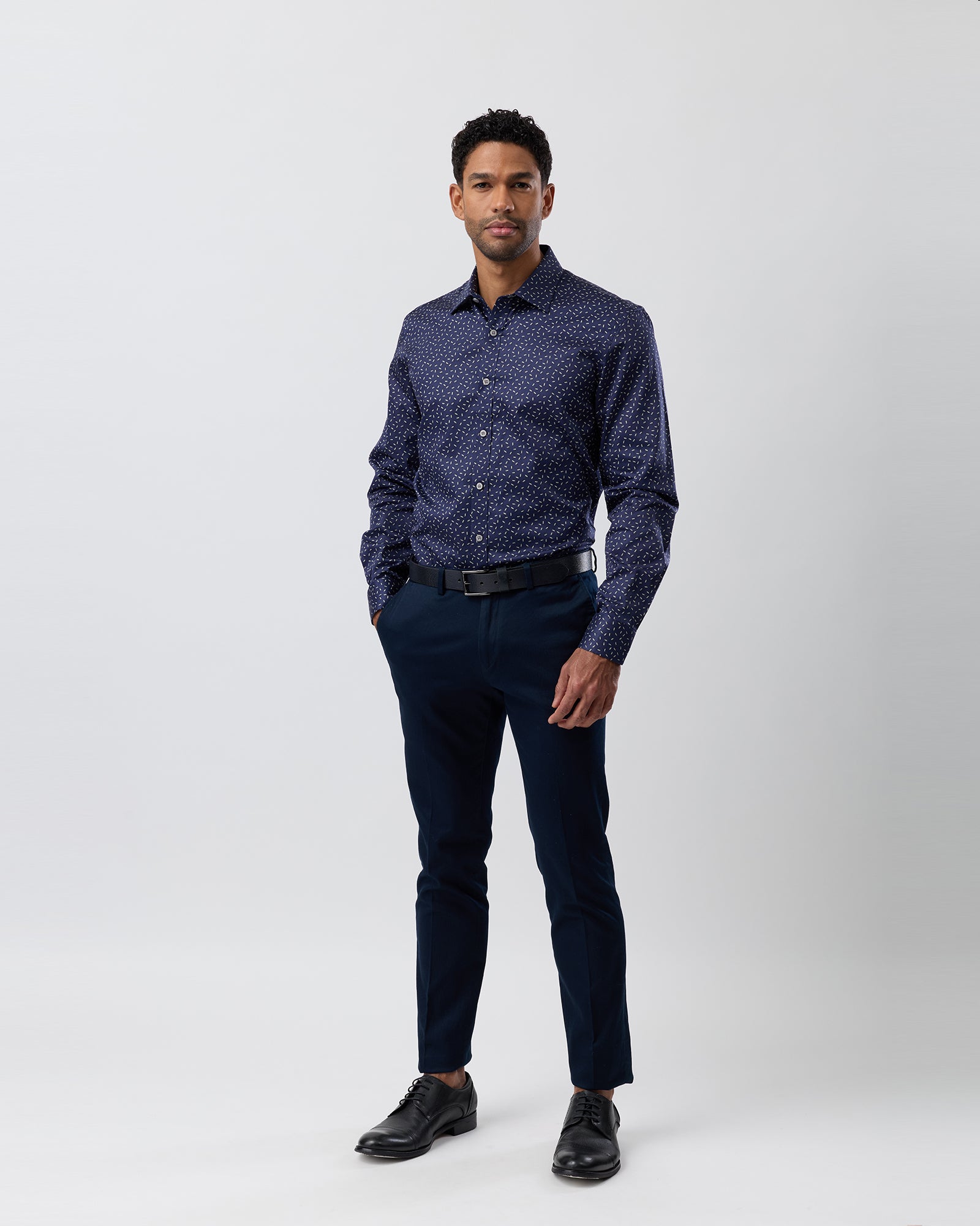 LUXE PRINT SLIM FIT BUSINESS SHIRT