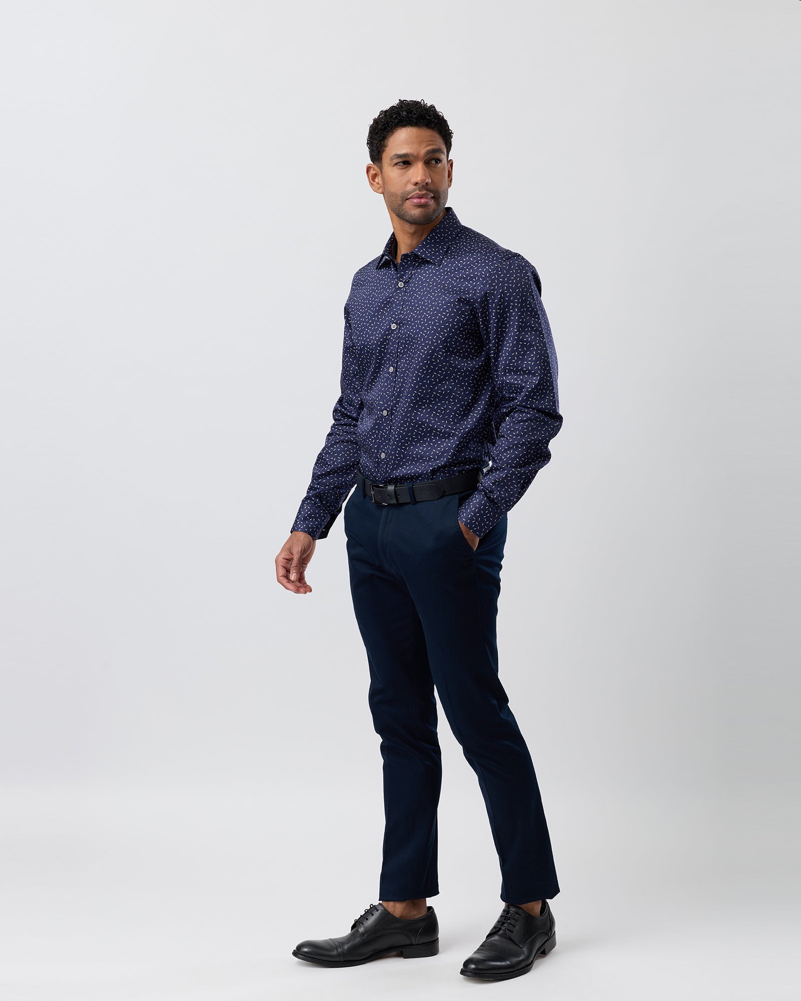 LUXE PRINT SLIM FIT BUSINESS SHIRT