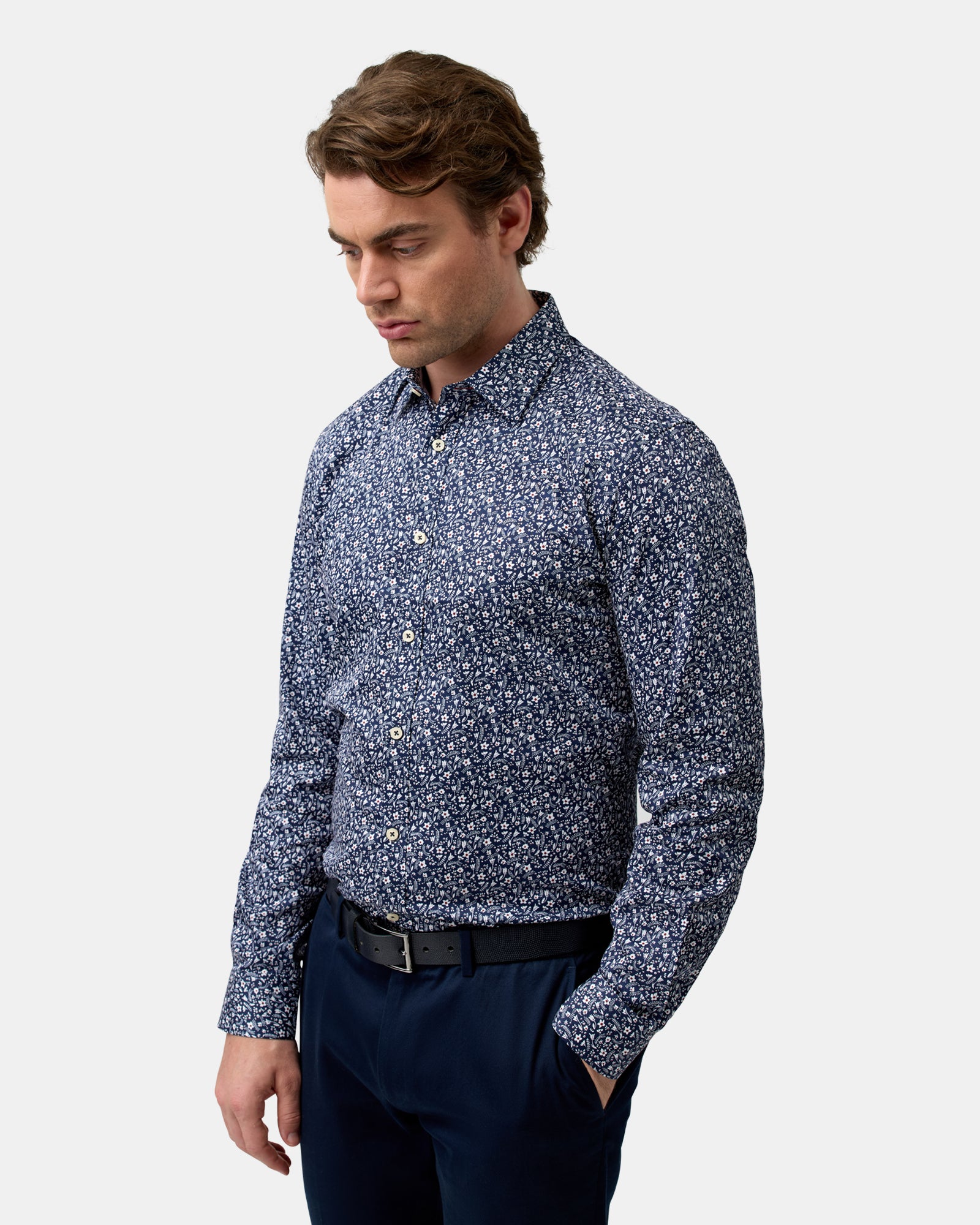 LUXE PRINT SLIM FIT BUSINESS SHIRT