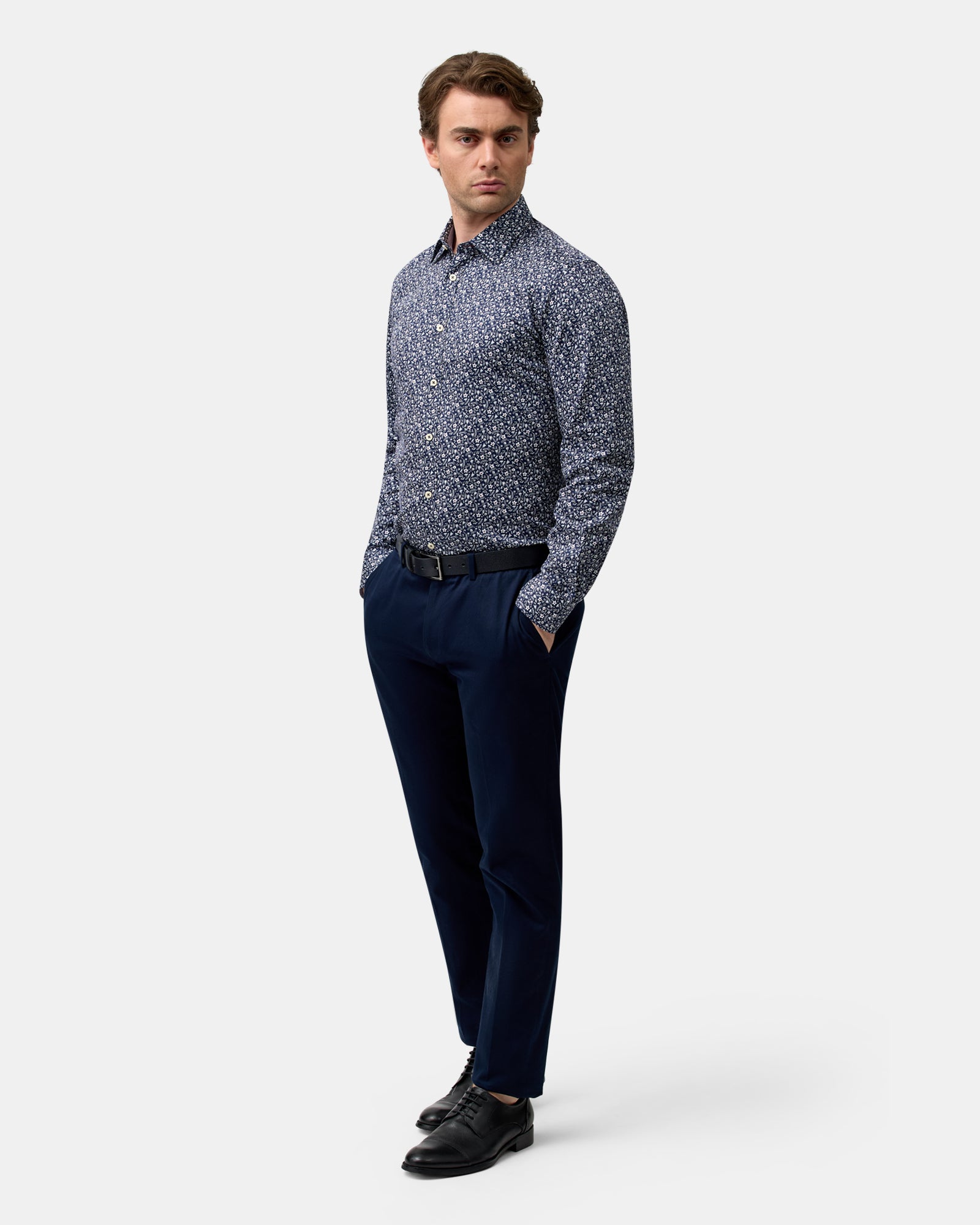 LUXE PRINT SLIM FIT BUSINESS SHIRT