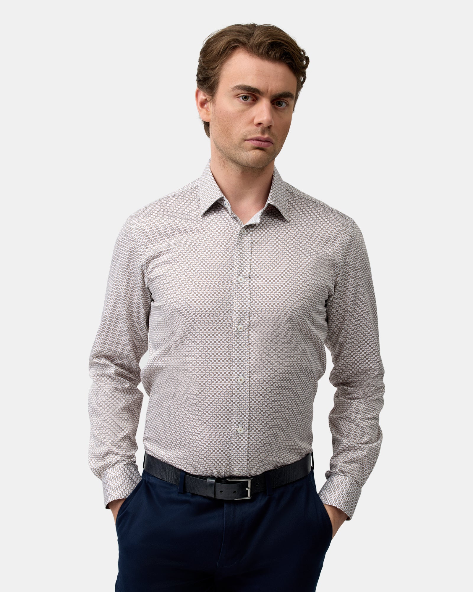 LUXE PRINT SLIM FIT BUSINESS SHIRT