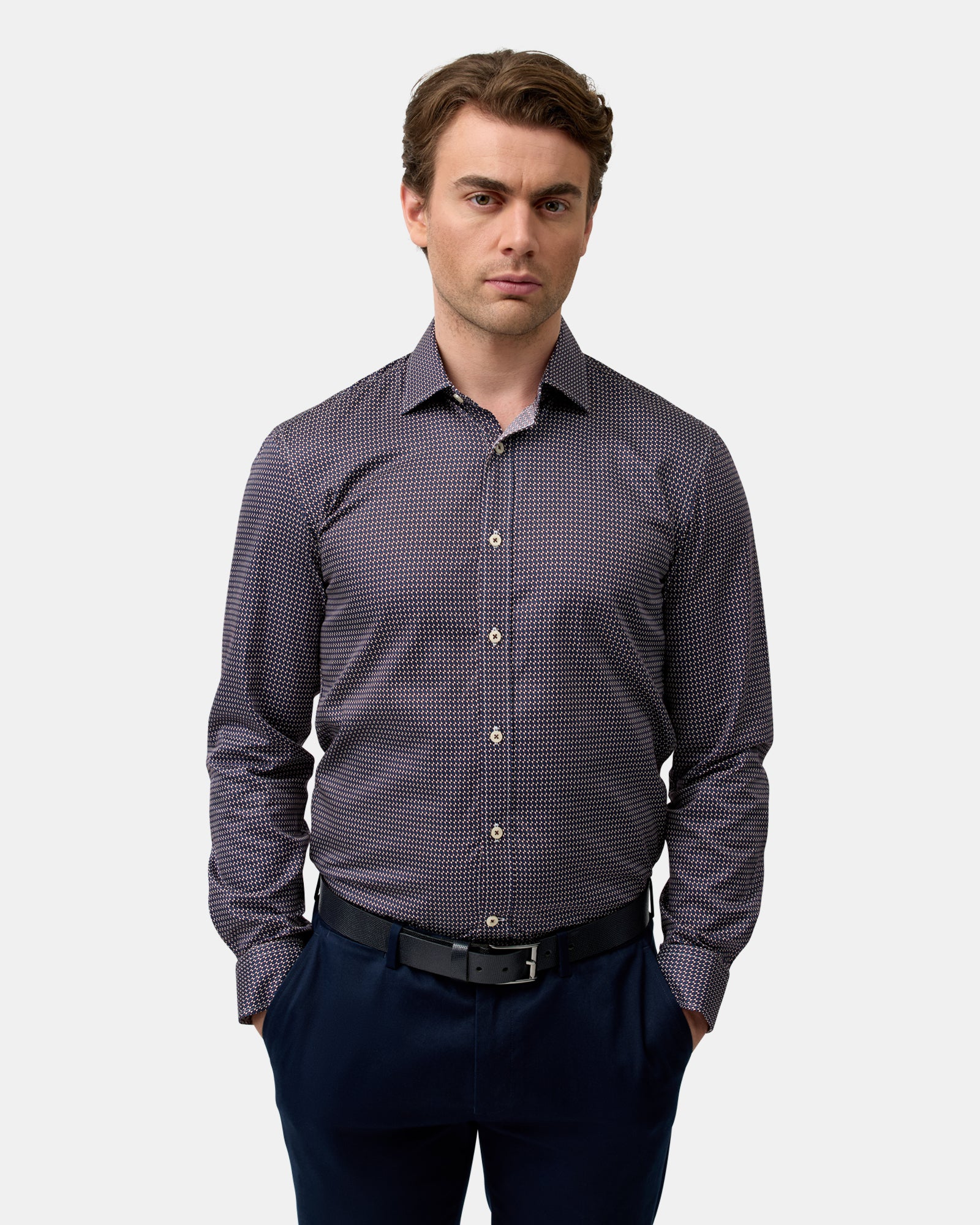 LUXE PRINT SLIM FIT BUSINESS SHIRT