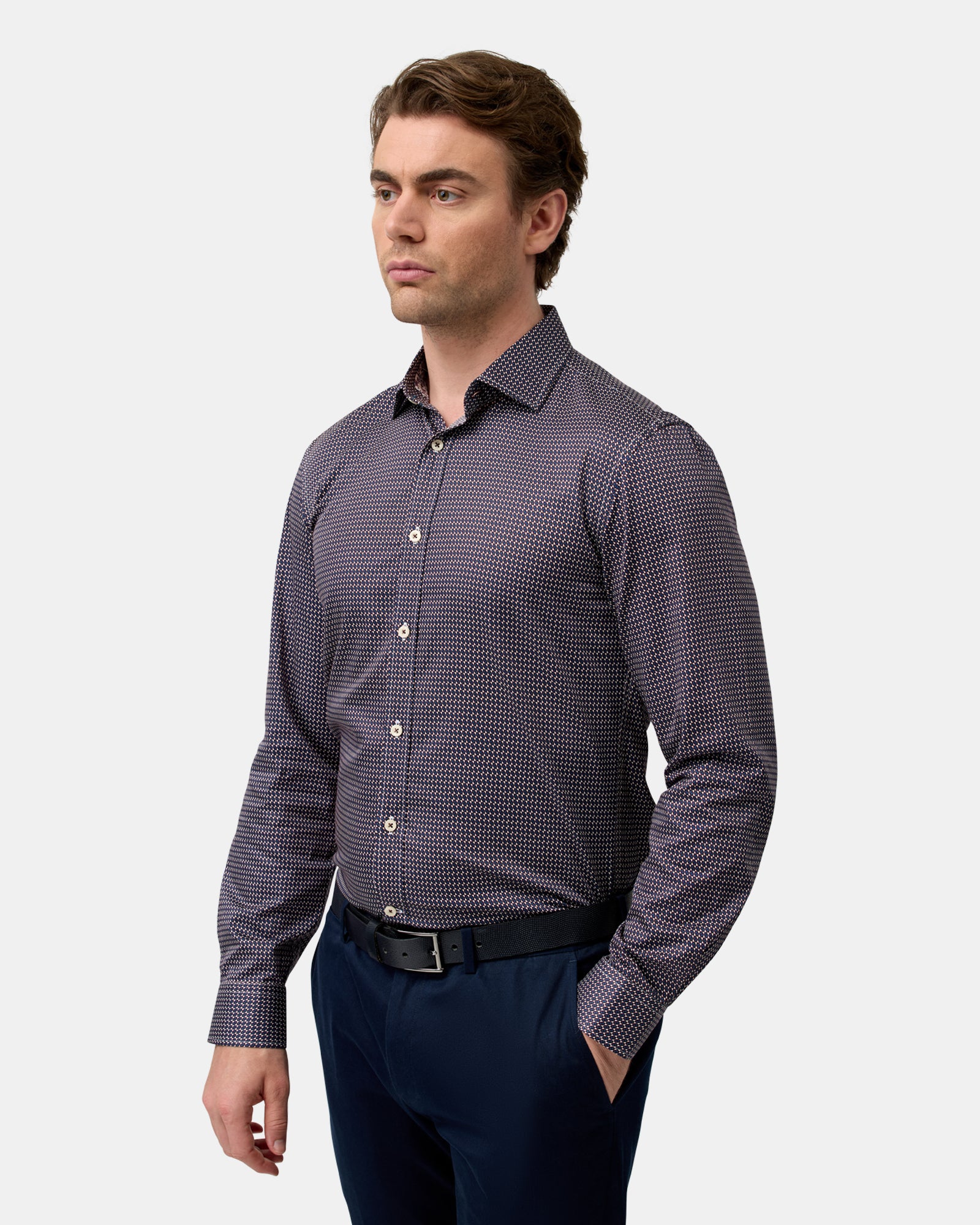 LUXE PRINT SLIM FIT BUSINESS SHIRT