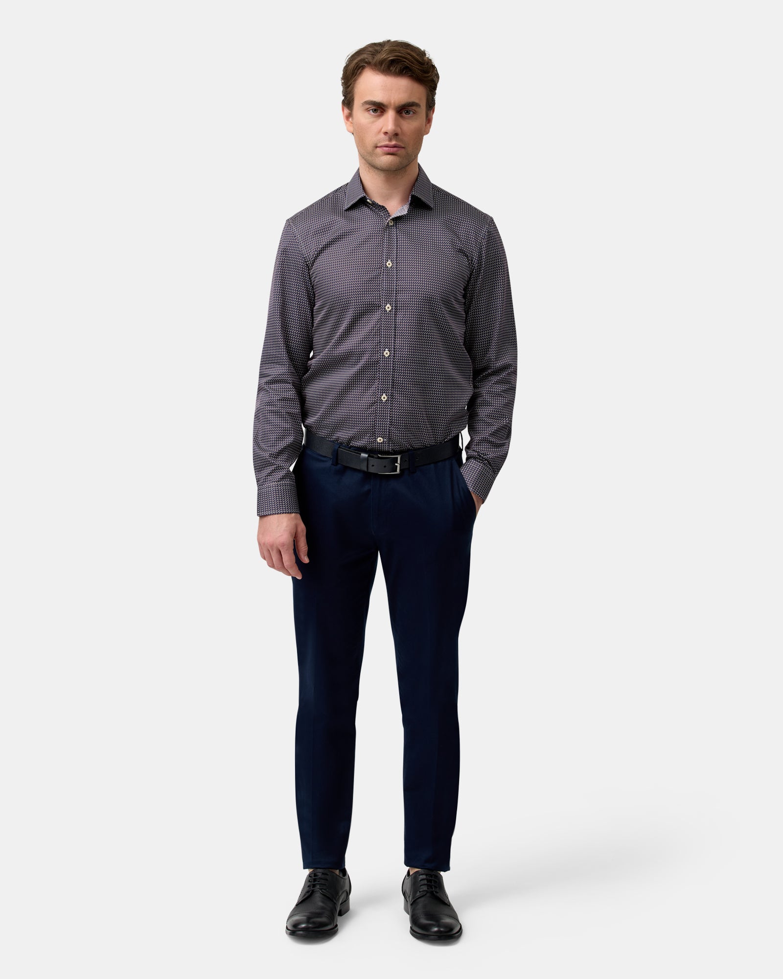 LUXE PRINT SLIM FIT BUSINESS SHIRT