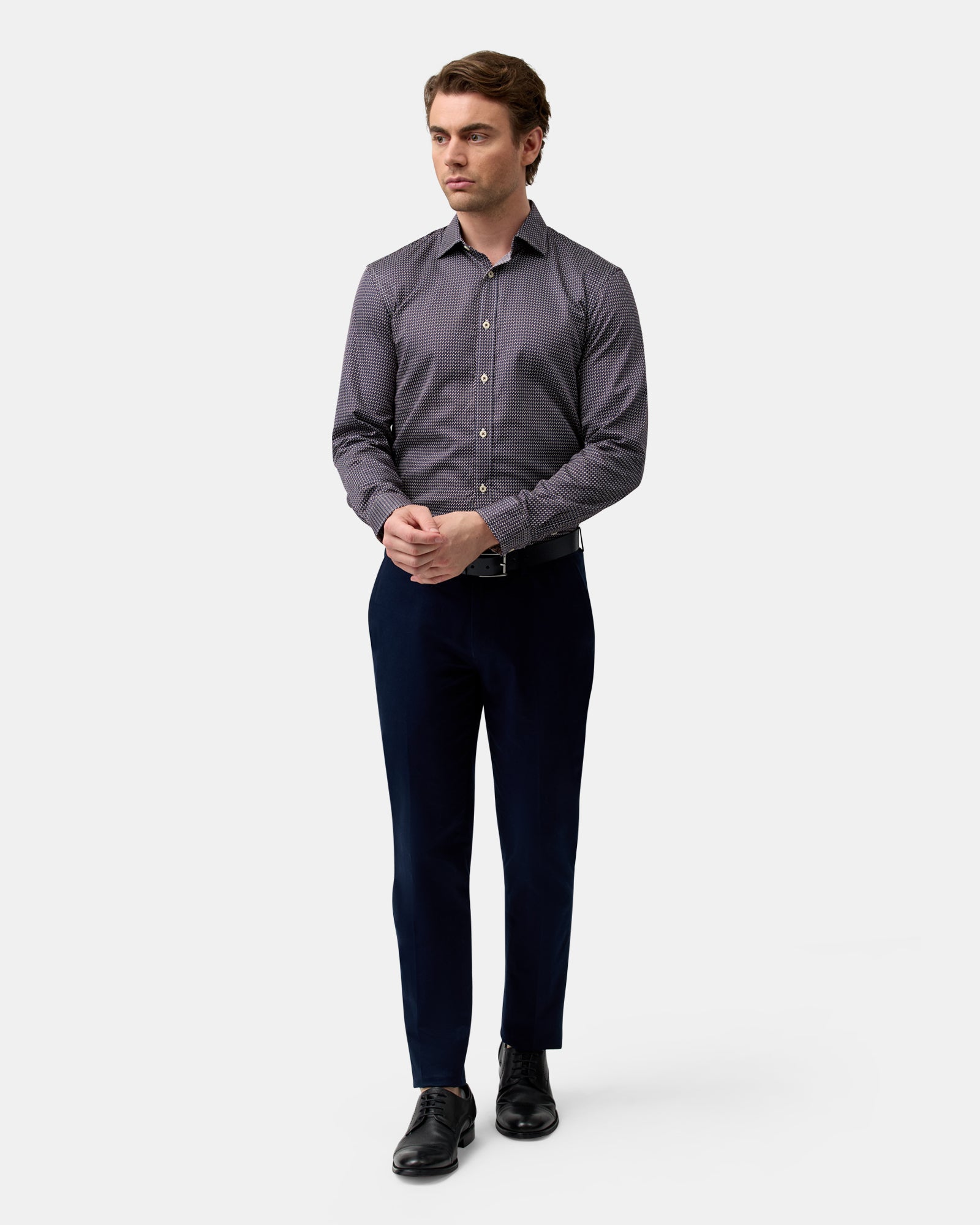 LUXE PRINT SLIM FIT BUSINESS SHIRT