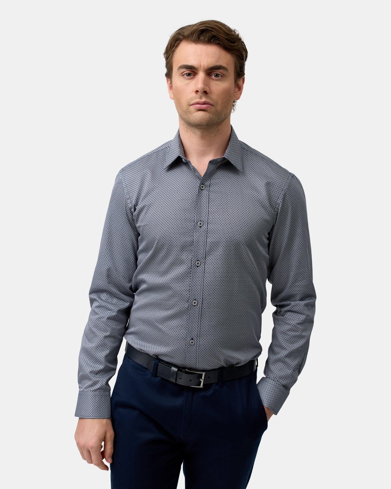 LUXE PRINT SLIM FIT BUSINESS SHIRT