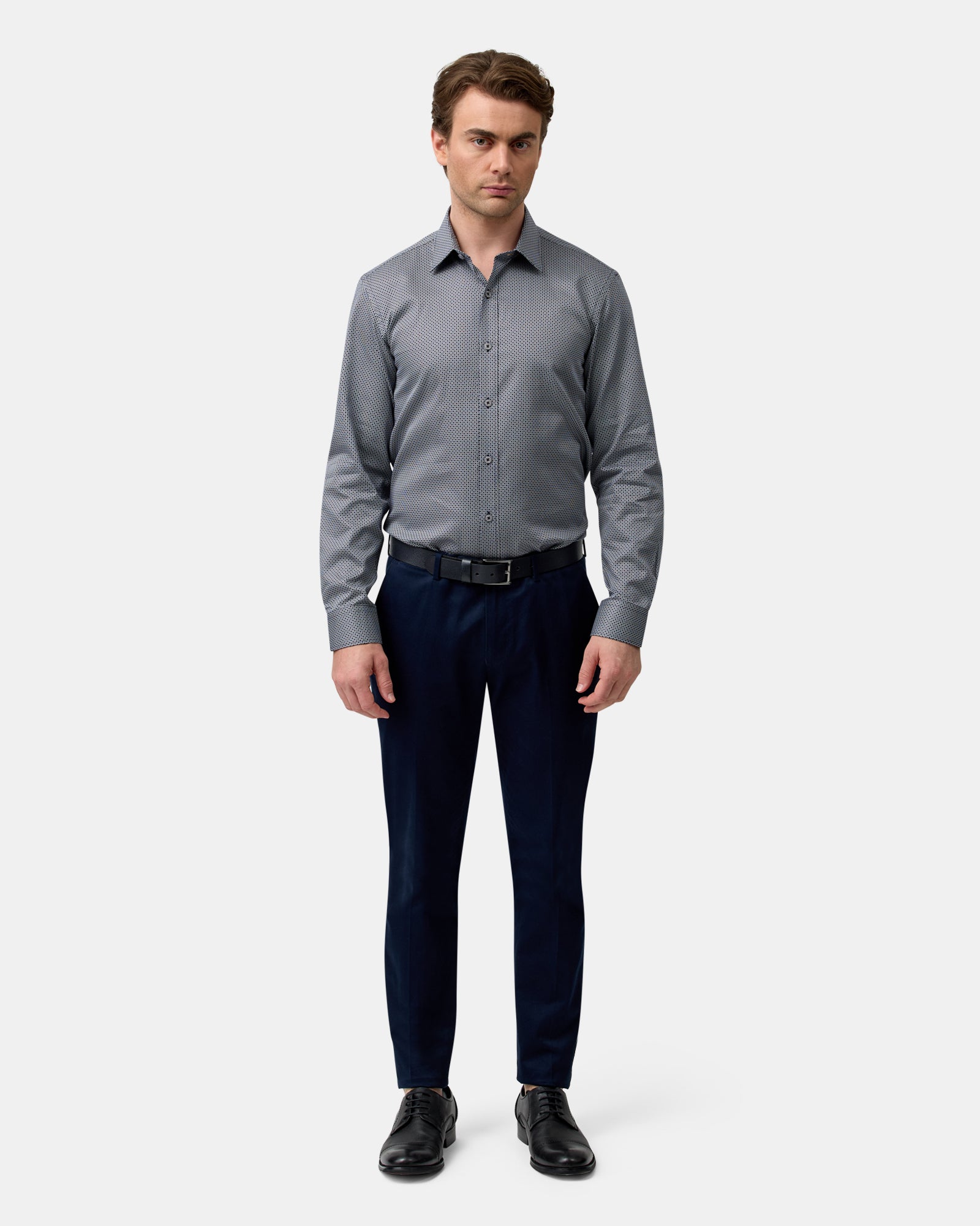 LUXE PRINT SLIM FIT BUSINESS SHIRT