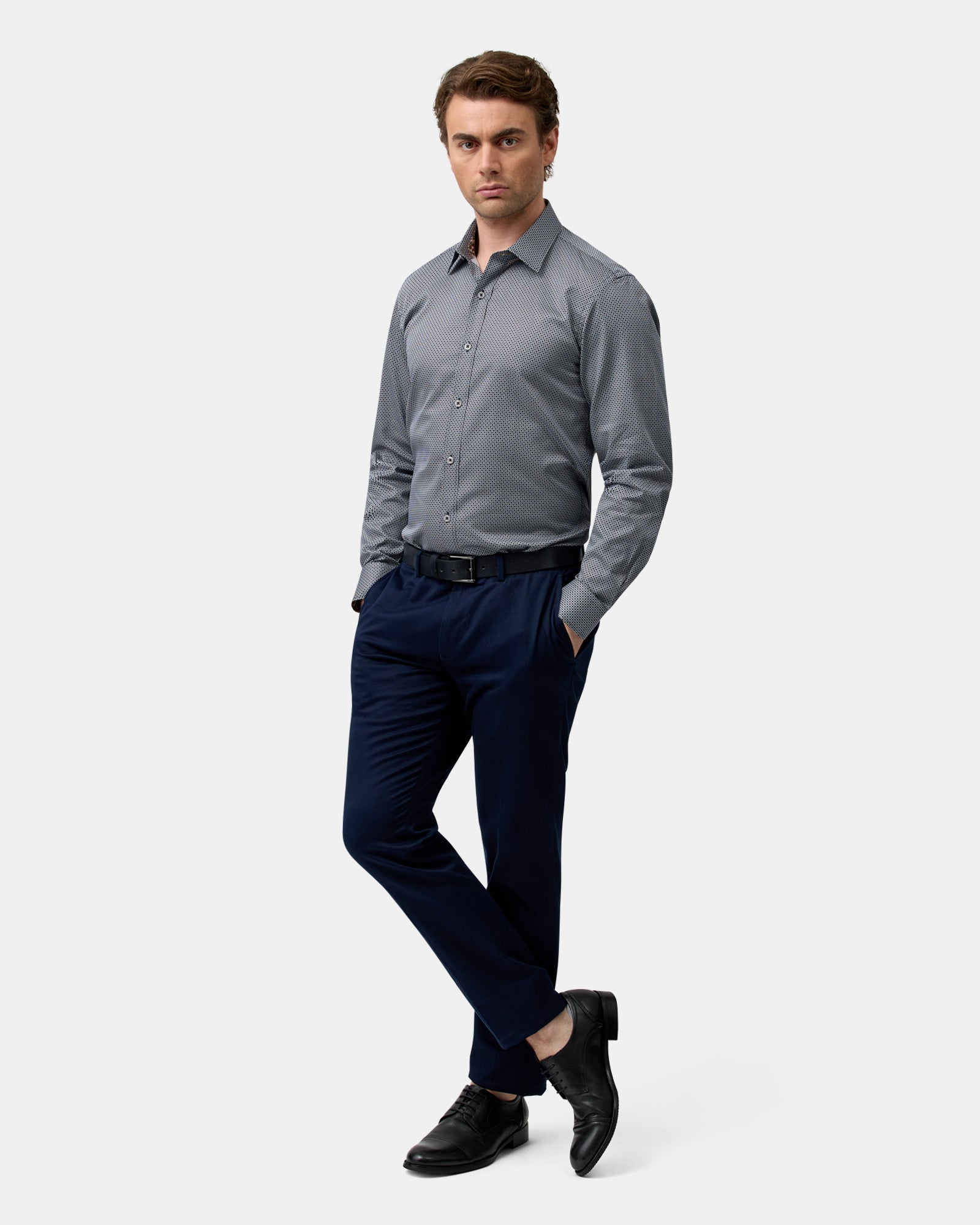 LUXE PRINT SLIM FIT BUSINESS SHIRT