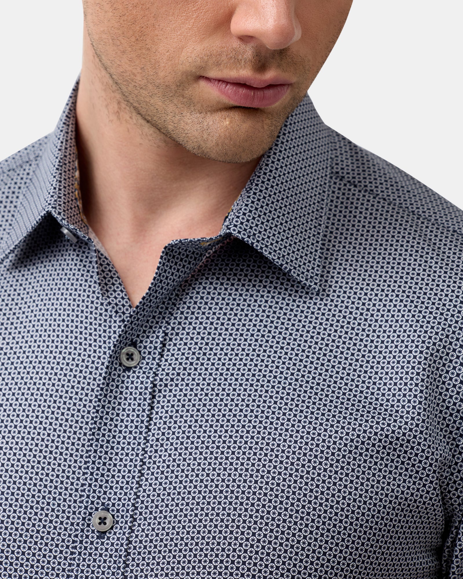 LUXE PRINT SLIM FIT BUSINESS SHIRT
