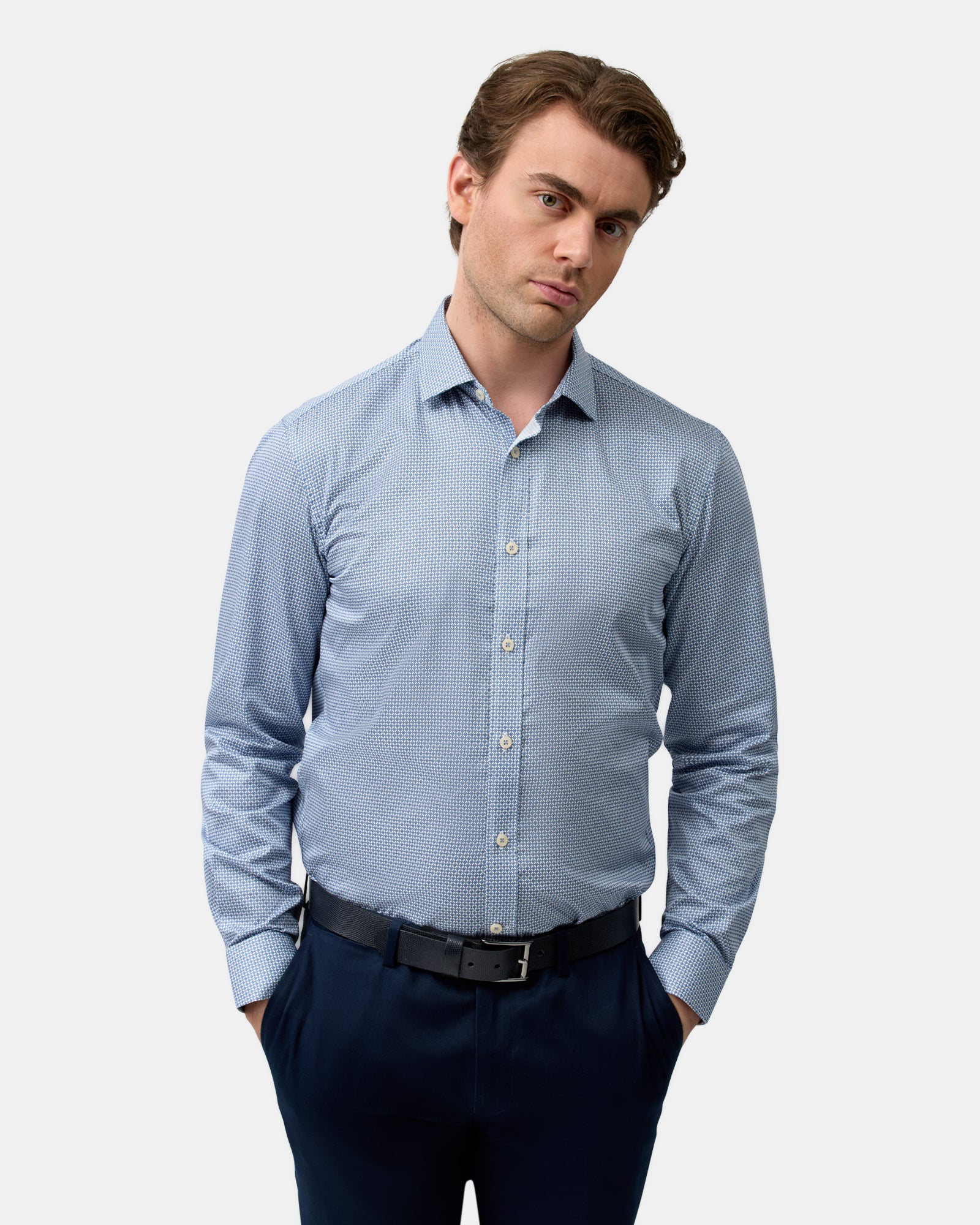 LUXE PRINT SLIM FIT BUSINESS SHIRT