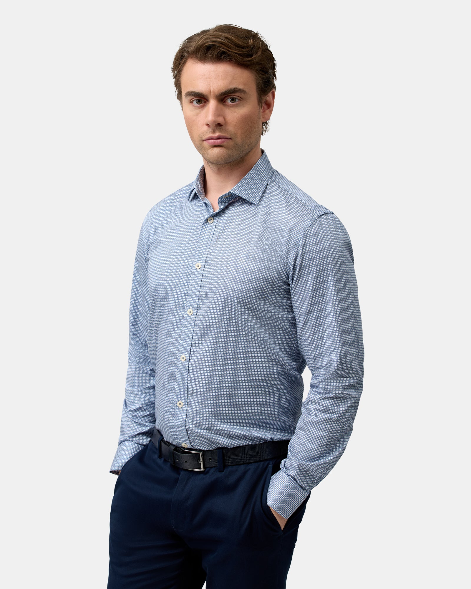 LUXE PRINT SLIM FIT BUSINESS SHIRT